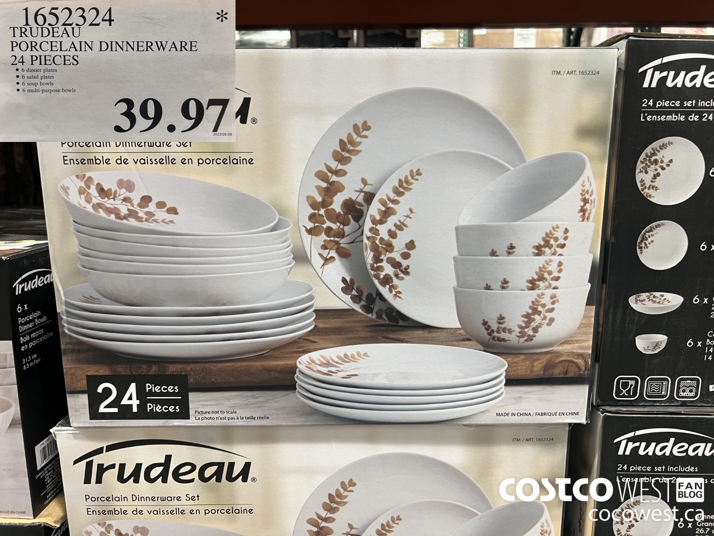 1652324 TRUDEAU PORCELAIN DINNERWARE 24 PIECES $39.97