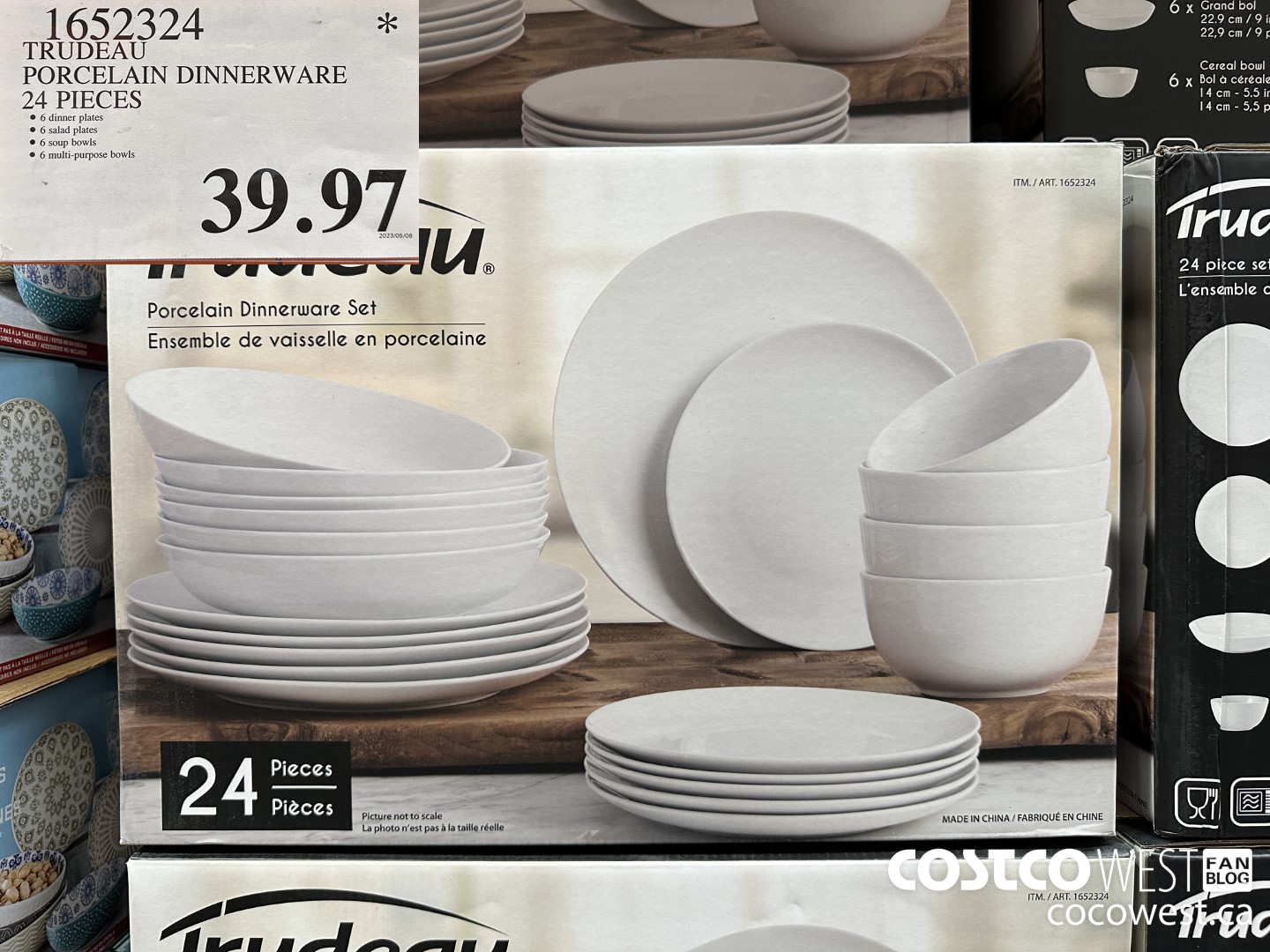 1652324 TRUDEAU PORCELAIN DINNERWARE 24 PIECES $39.97