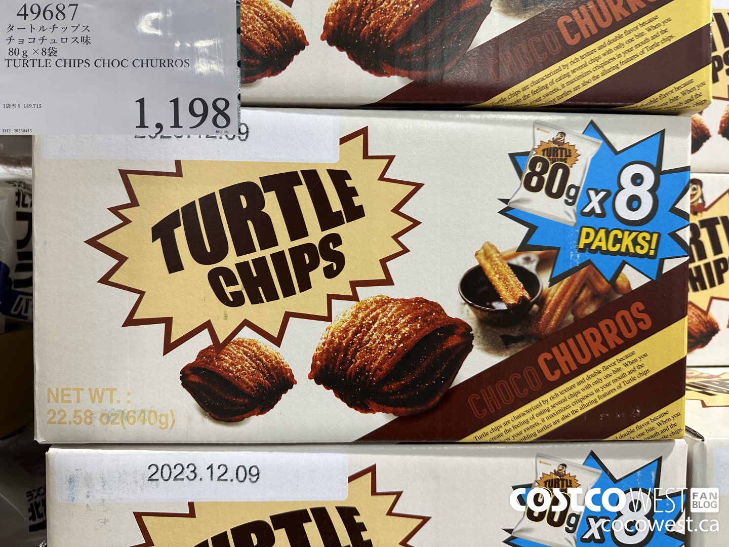 49687 TURTLE CHIPS CHOC CHURROS $1198.00