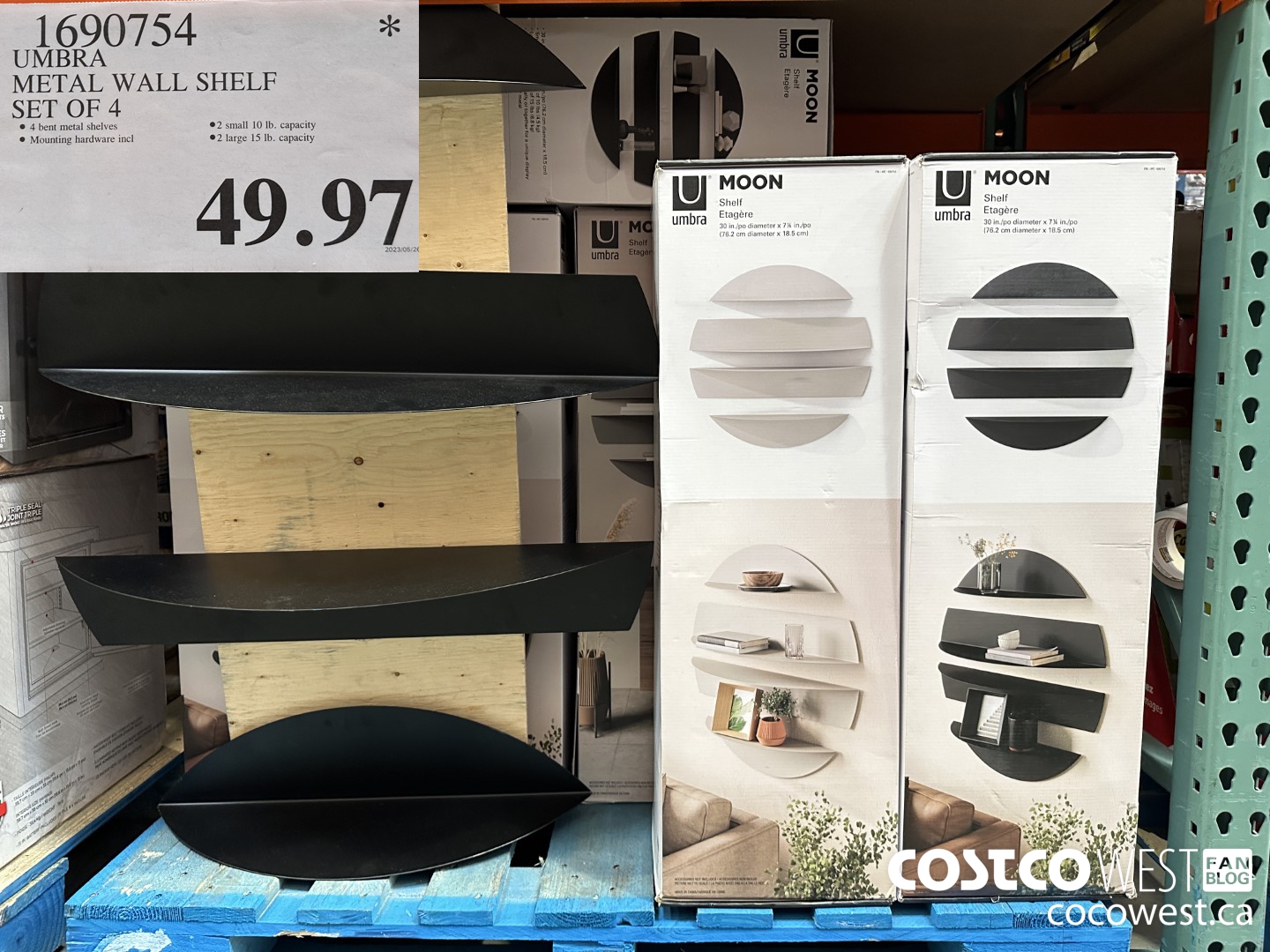 1690754 UMBRA METAL WALL SHELF SET OF 4 $49.97