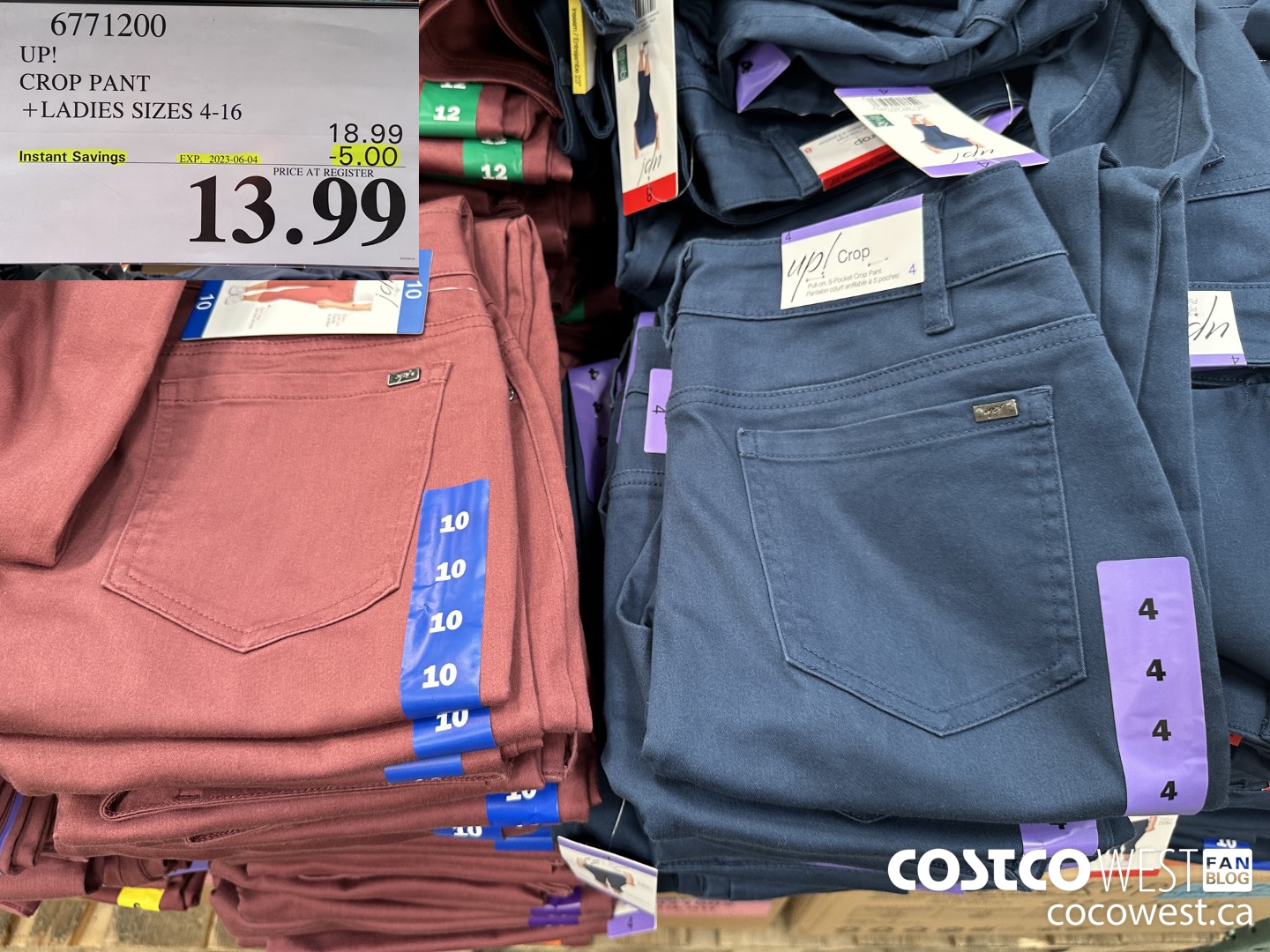 6771200 UP! CROP PANT LADIES SIZES 4-16 ($5.00 INSTANT SAVINGS EXPIRES ON 2023-06-04) $13.99