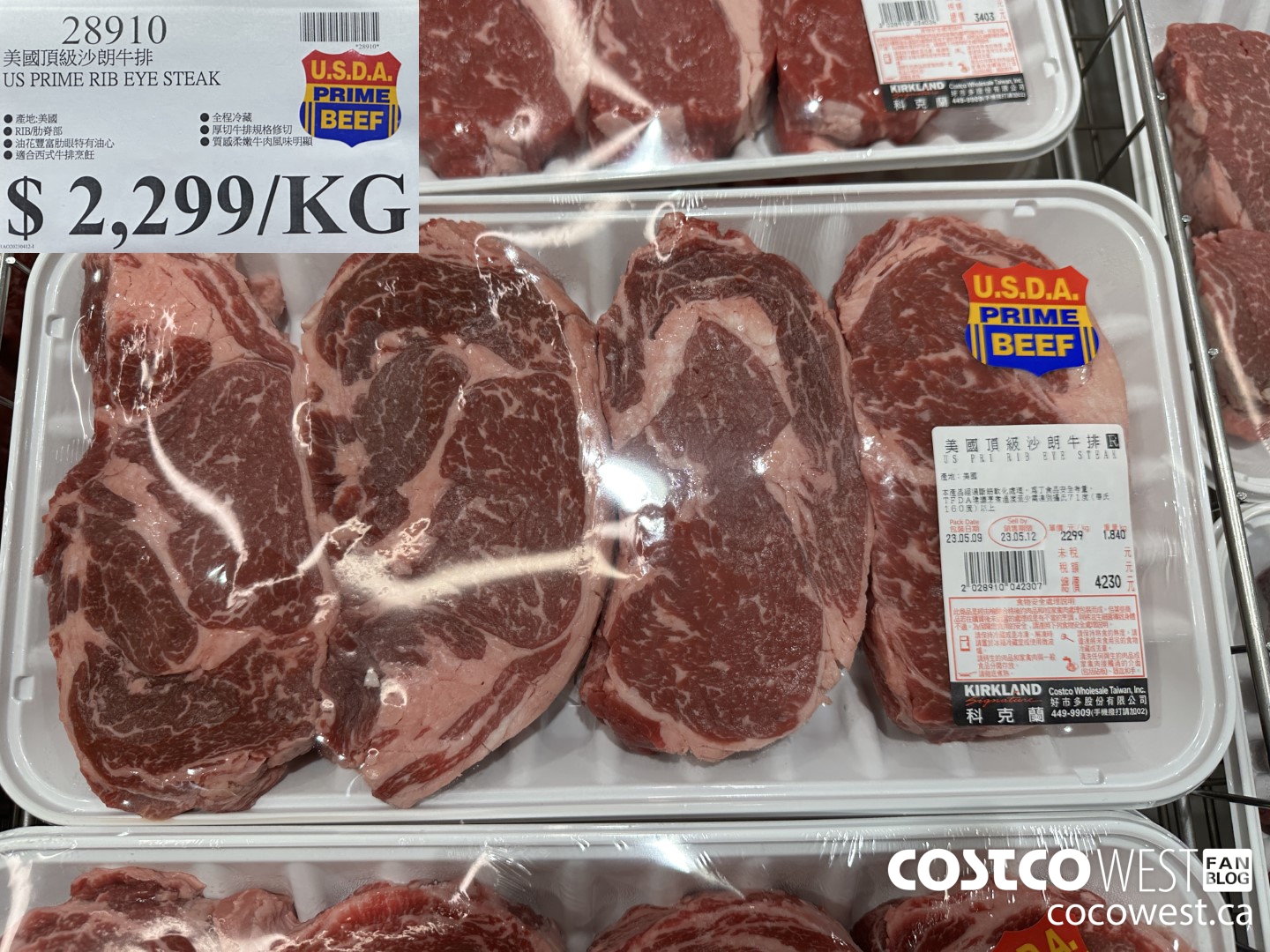 28910 US PRIME RIB EYE STEAK $2299.00