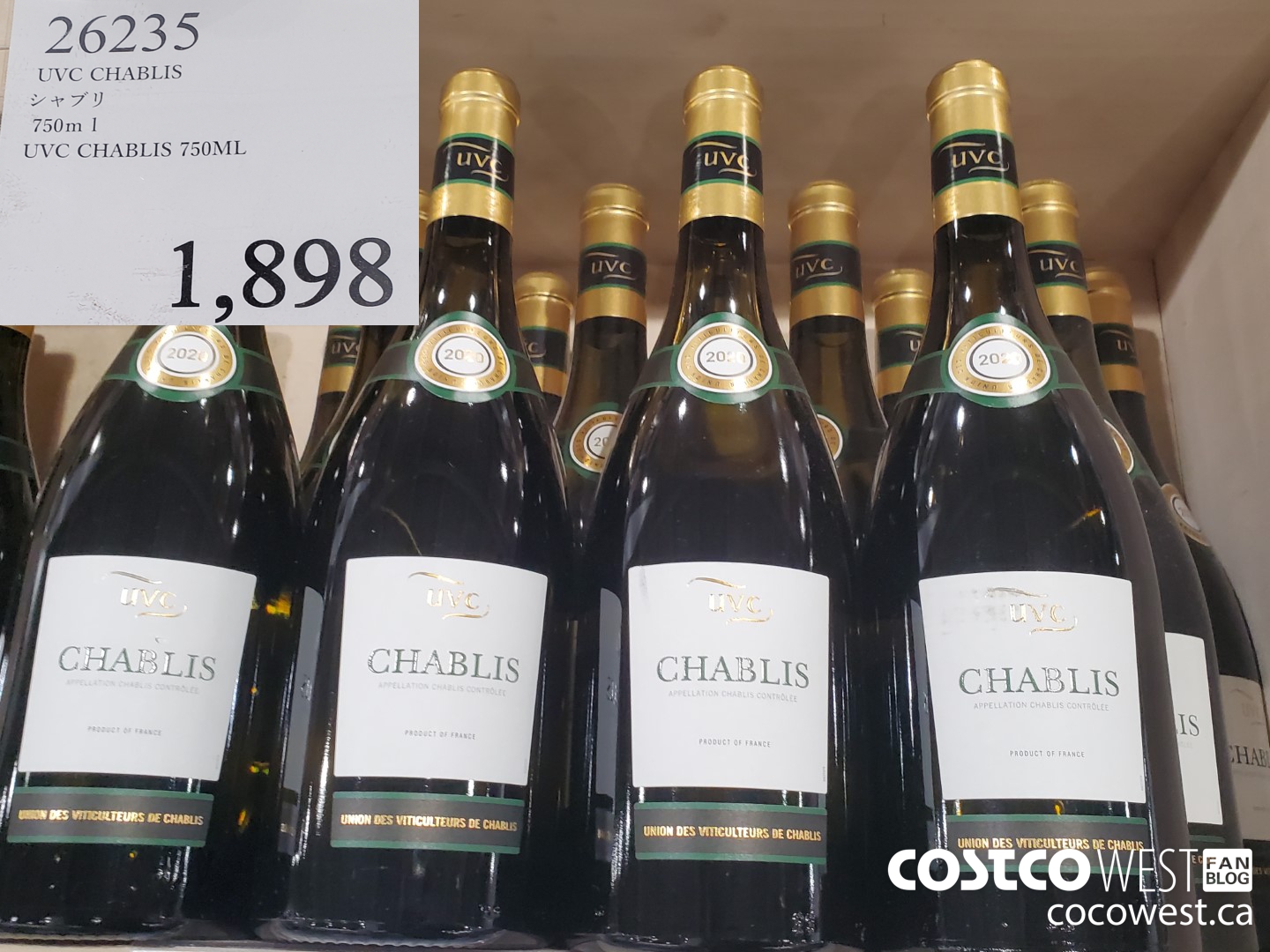 26235 UVC CHABLIS 750ML $1898.00