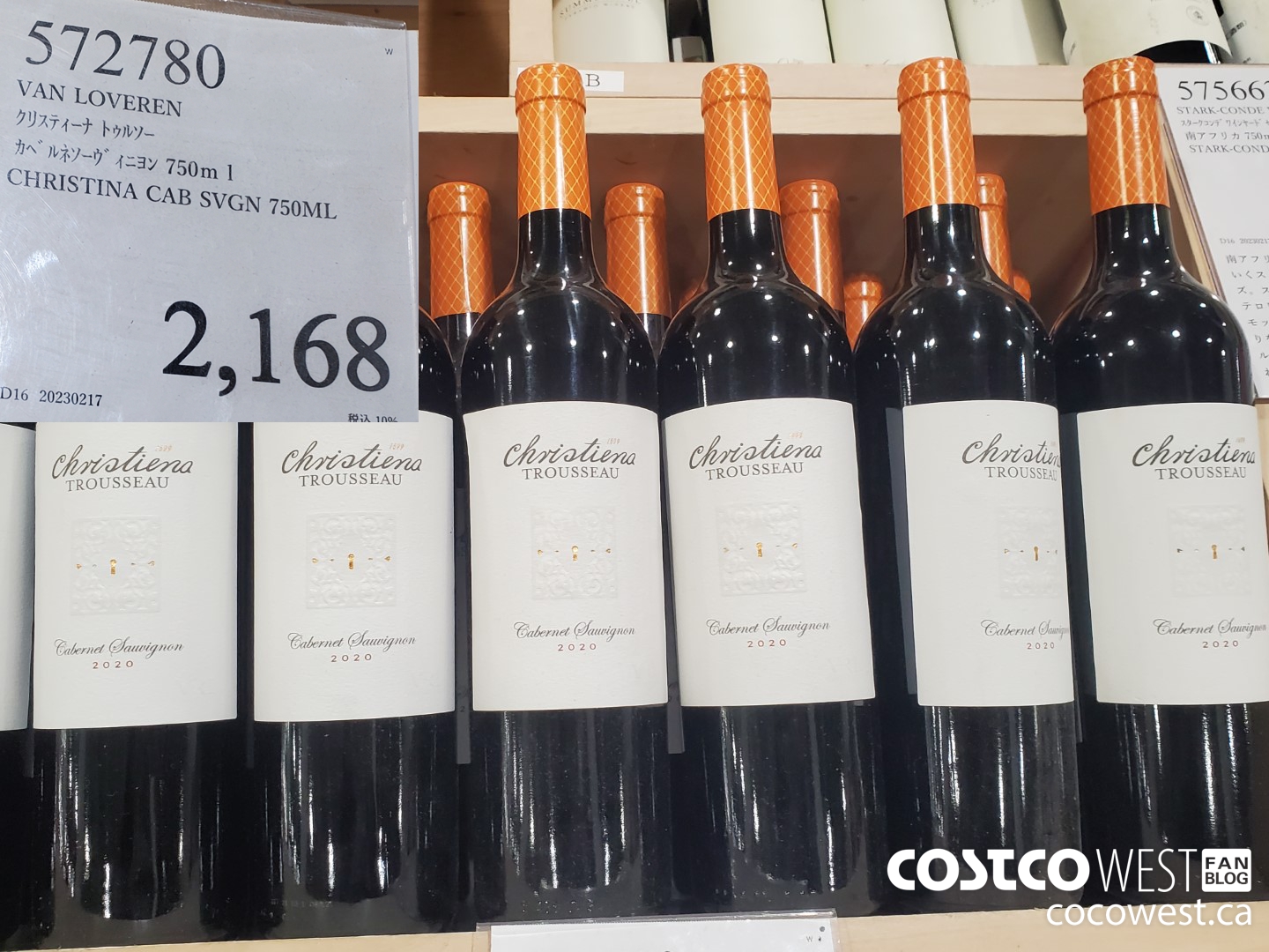 572780 VAN LOVEREN CHRISTINA CAB SVGN 750ML $2168.00