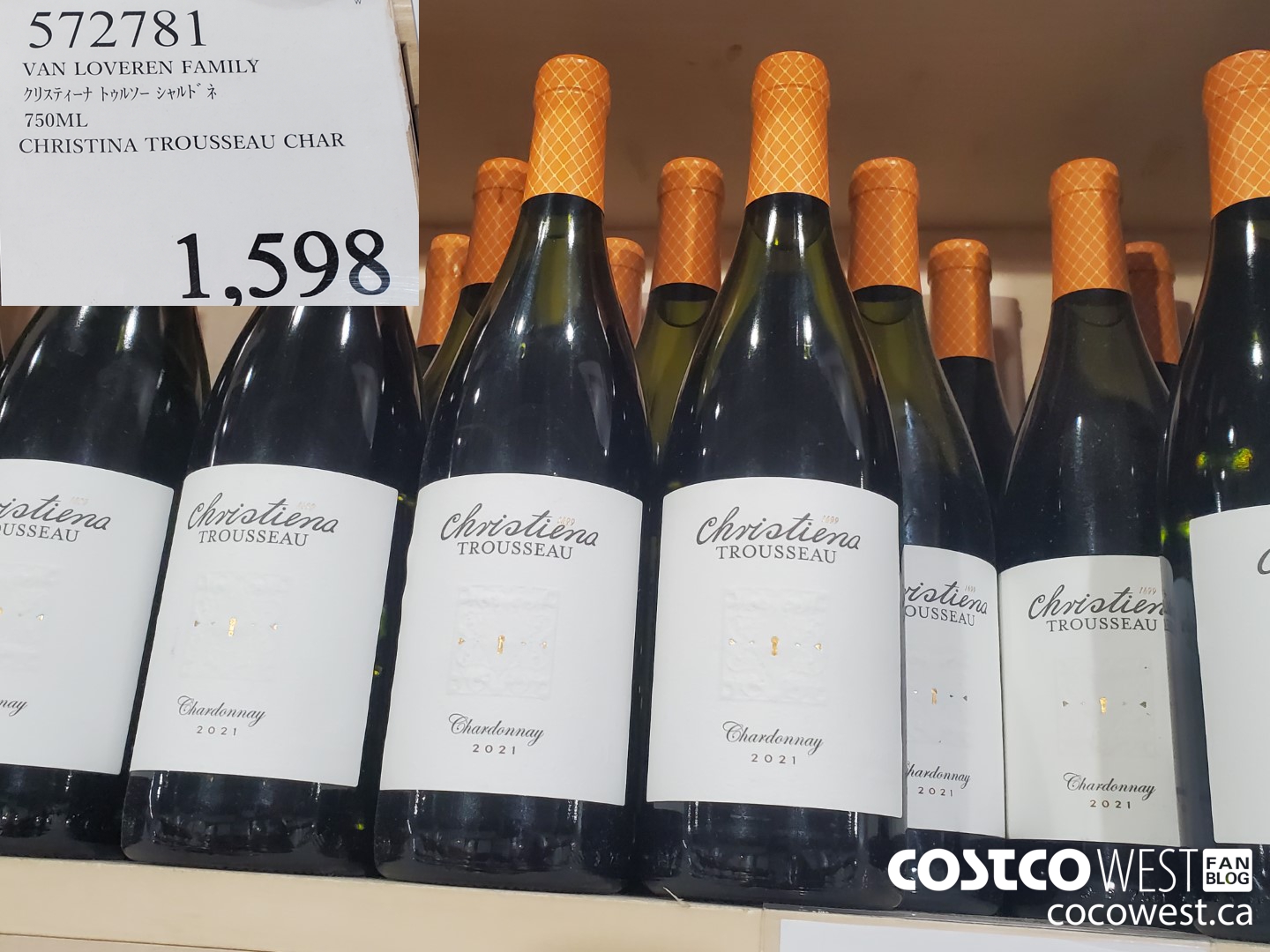 572781 VAN LOVEREN FAMILY CHRISTINA TROUSSEAU CHAR 750ML $1598.00