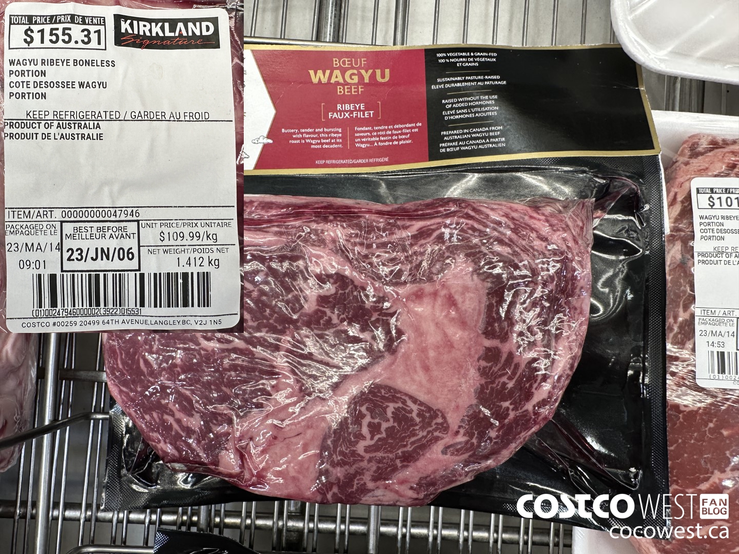 47946 WAGYU RIBEYE BONELESS PORTION $109.99