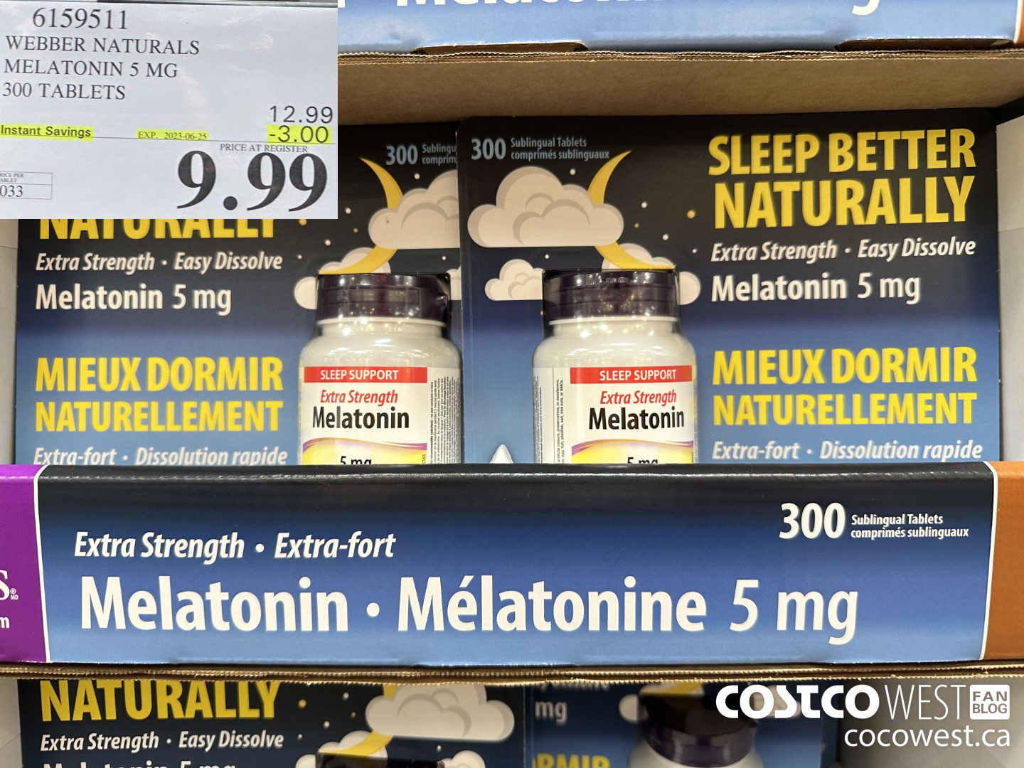 6159511 WEBBER NATURALS MELATONIN 5 MG 300 TABLETS ($3.00 INSTANT SAVINGS EXPIRES ON 2023-06-25) $9.99