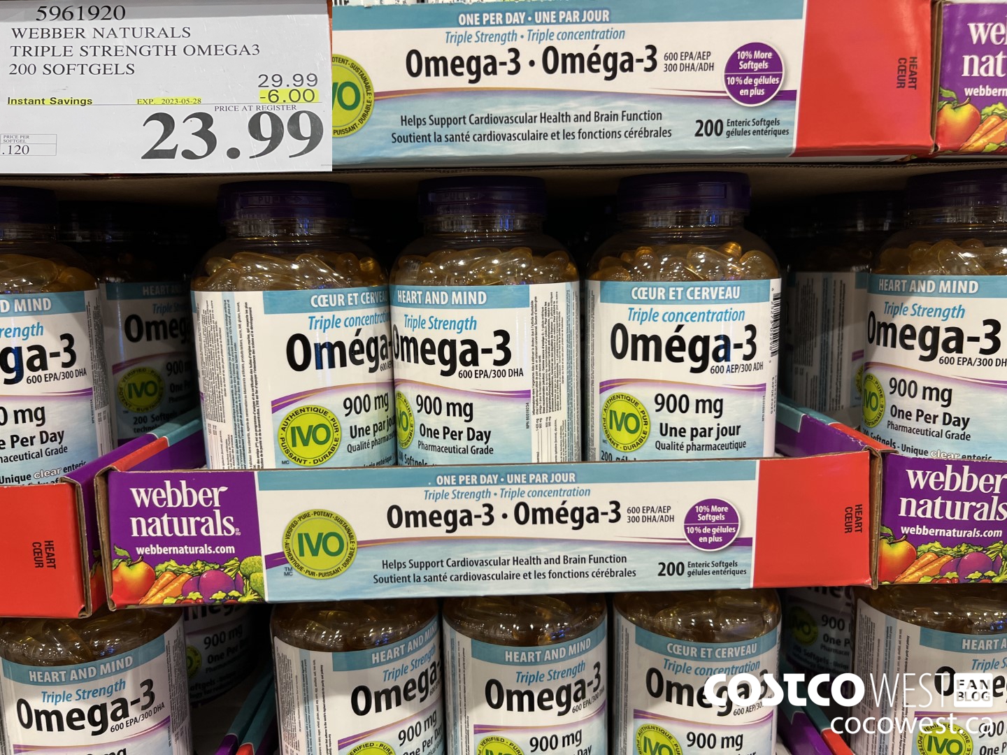 5961920 WEBBER NATURALS TRIPLE STRENGTH OMEGA3 200 SOFTGELS ($6.00 INSTANT SAVINGS EXPIRES ON 2023-05-28) $23.99