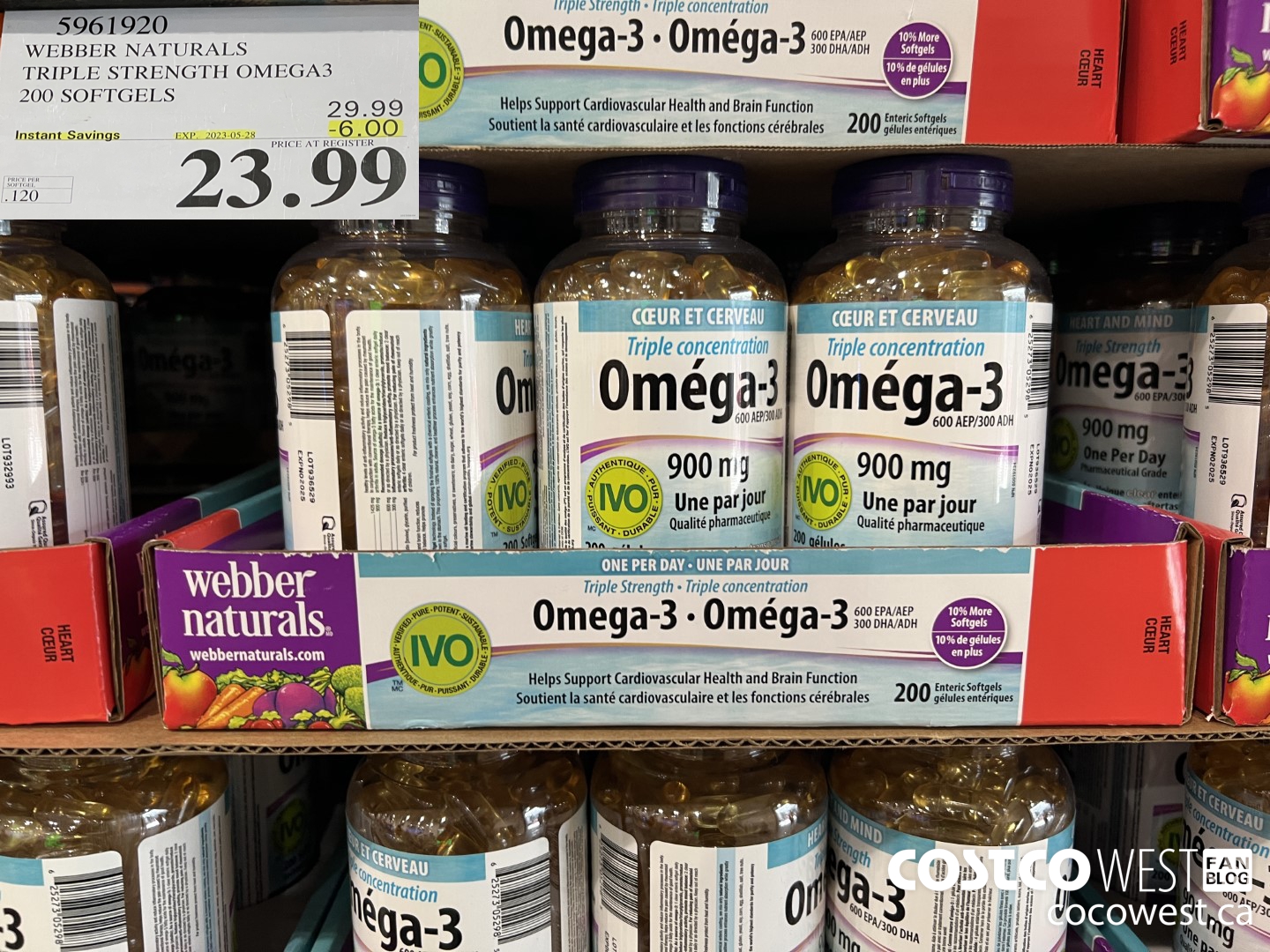 5961920 WEBBER NATURALS TRIPLE STRENGTH OMEGA3 200 SOFTGELS ($6.00 INSTANT SAVINGS EXPIRES ON 2023-05-28) $23.99