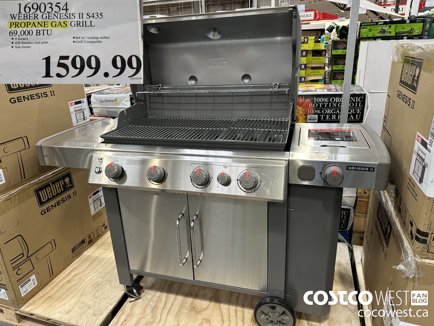 1690354 WEBER GENESIS II S435 PROPANE GAS GRILL 69,000 BTU $1599.99