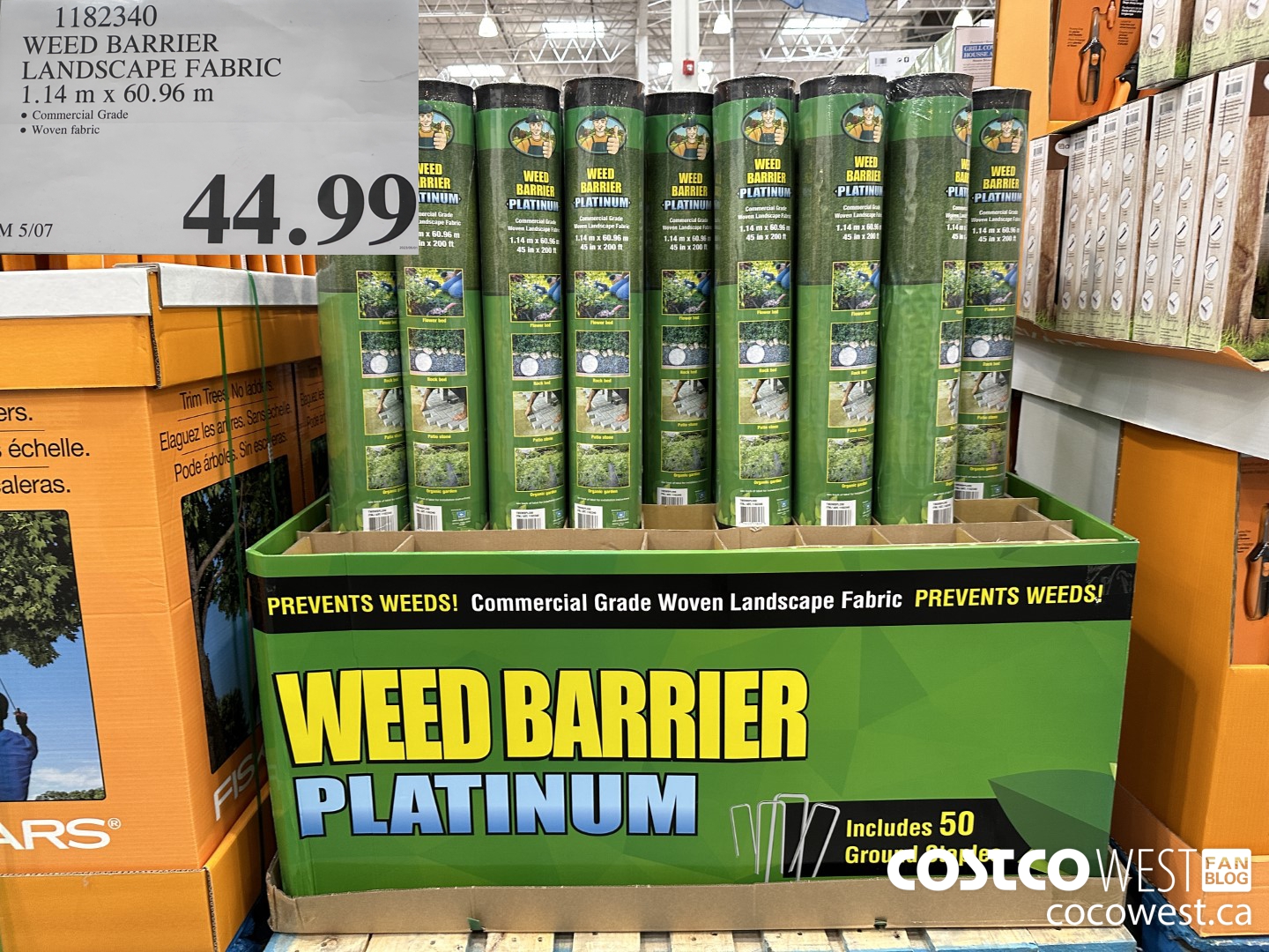 1182340 WEED BARRIER LANDSCAPE FABRIC  $44.99