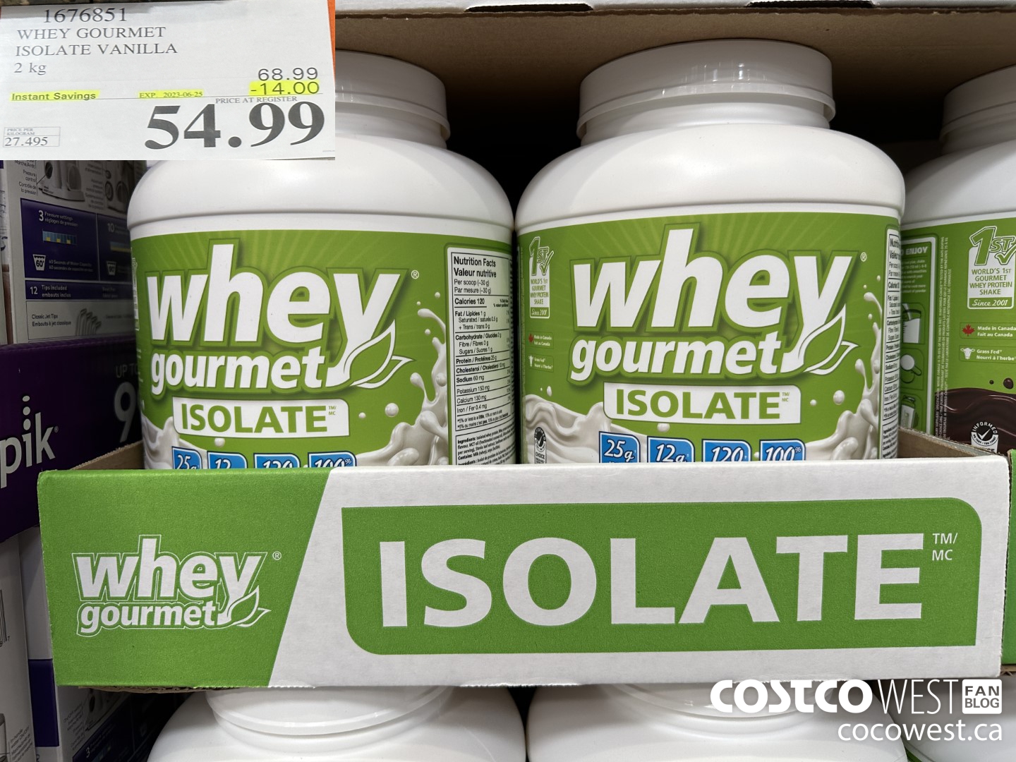 1676851 WHEY GOURMET ISOLATE VANILLA 2 KG ($14.00 INSTANT SAVINGS EXPIRES ON 2023-06-25) $54.99