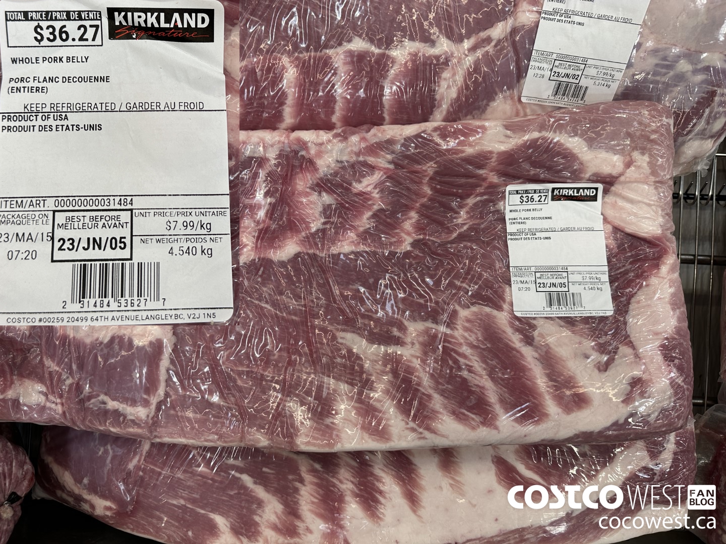 31484 WHOLE PORK BELLY $7.99