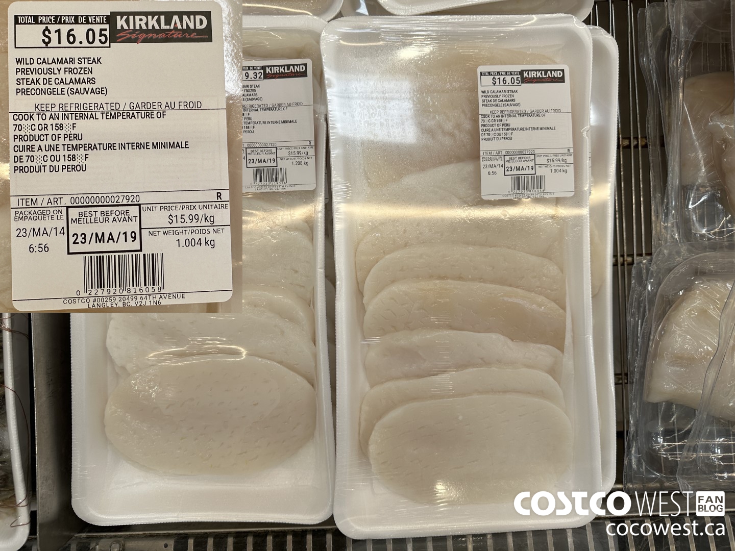 27920 WILD CALAMARI STEAK PREVIOUSLY FROZEN $15.99