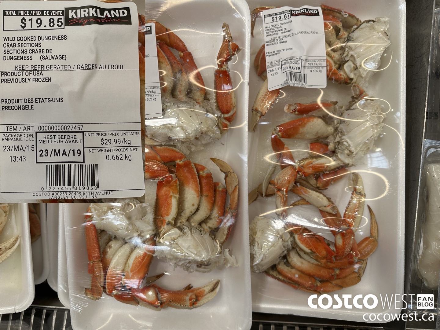 27457 WILD COOKED DUNGENESS CRAB SECTIONS $29.99