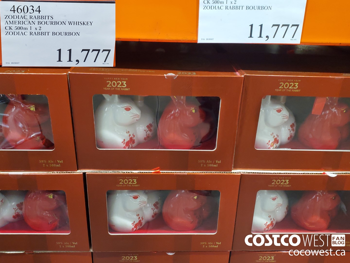 46034 ZODIAC RABBITS AMERICAN BOURBON WHISKEY CK 500ML X 2 $11777.00