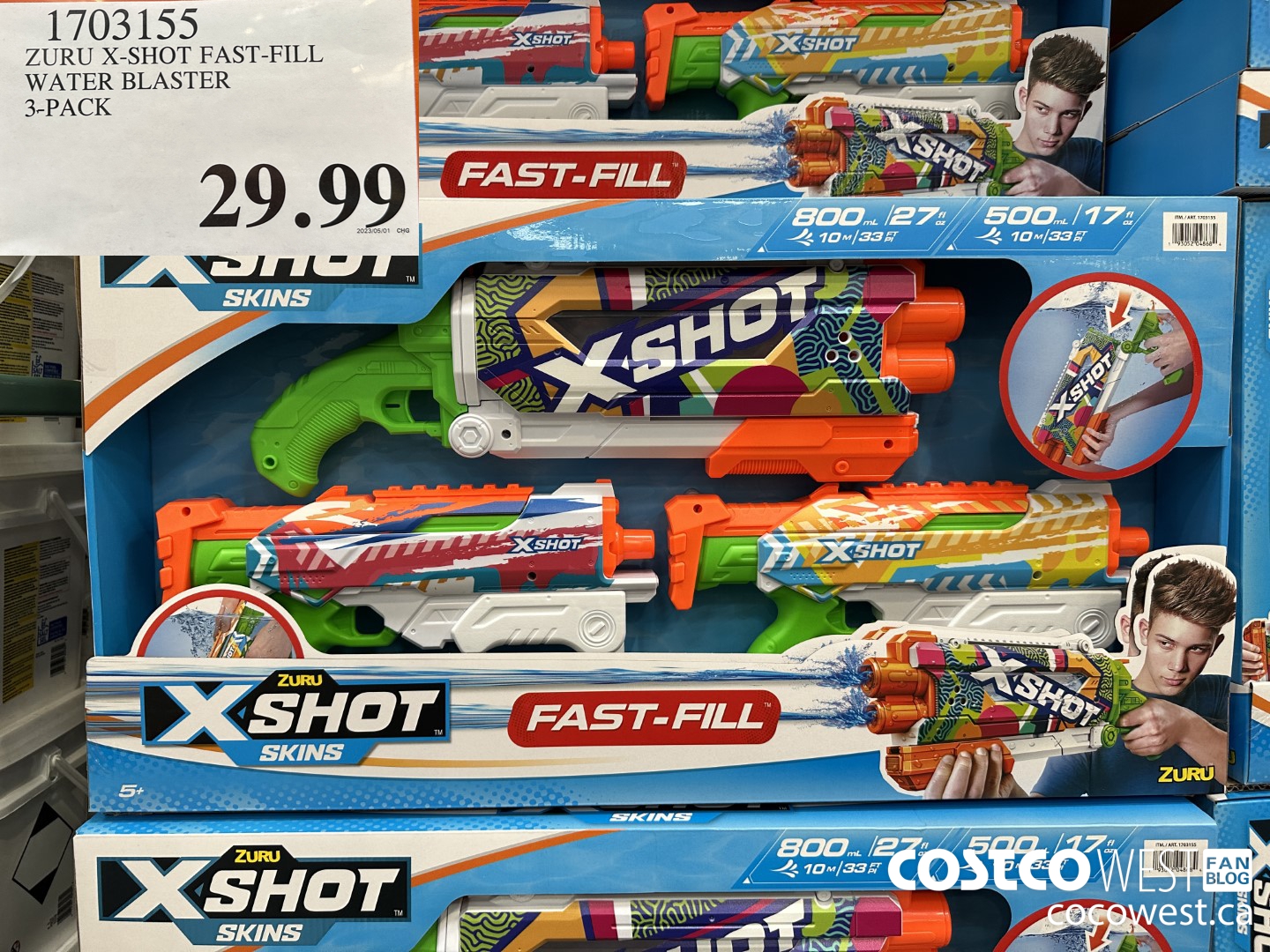 1703155 ZURU X-SHORT FAST-FILL WATER BLASTER 3-PACK $29.99