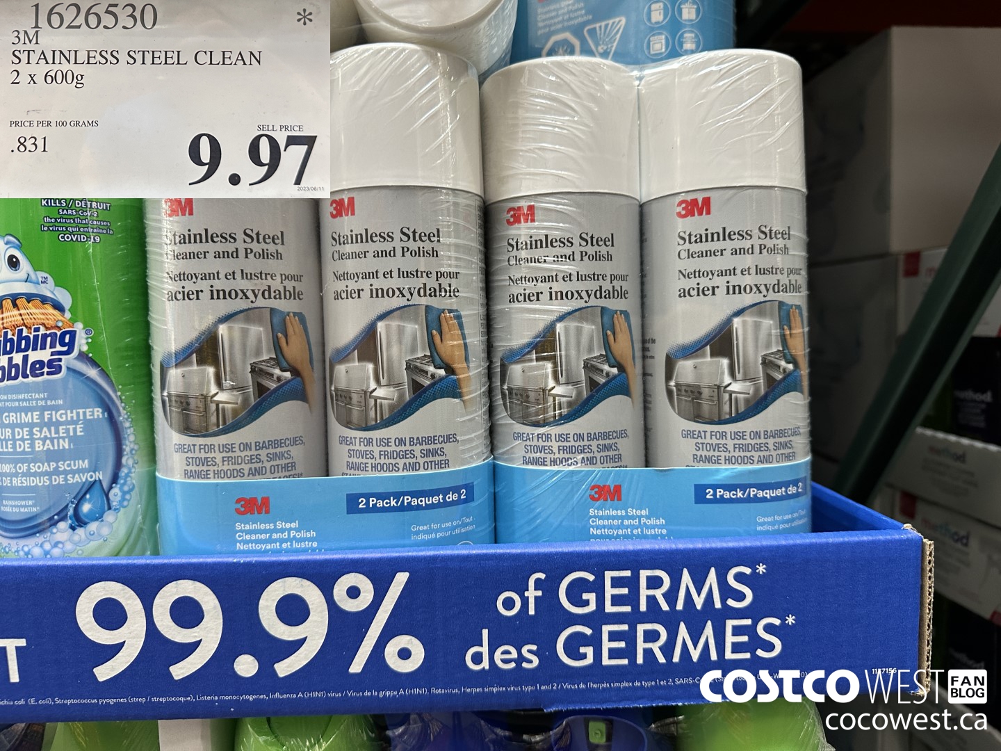 1626530 3M STAINLESS STEEL CLEAN 2 X 600G $9.97