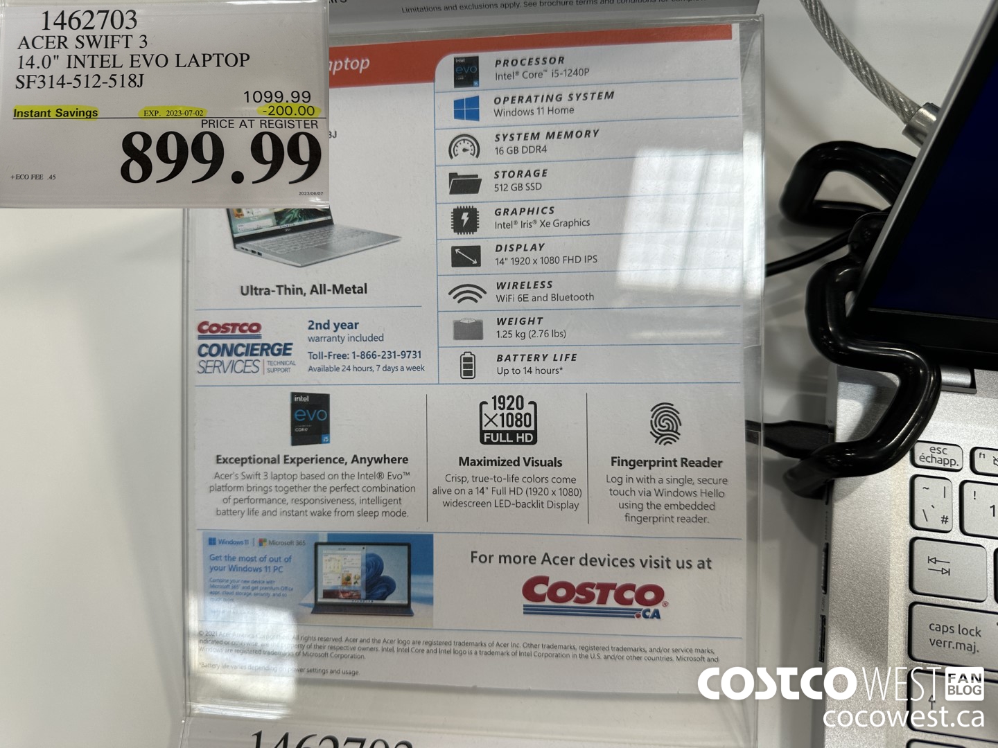 1462703 ACER SWIFT 3 14.0