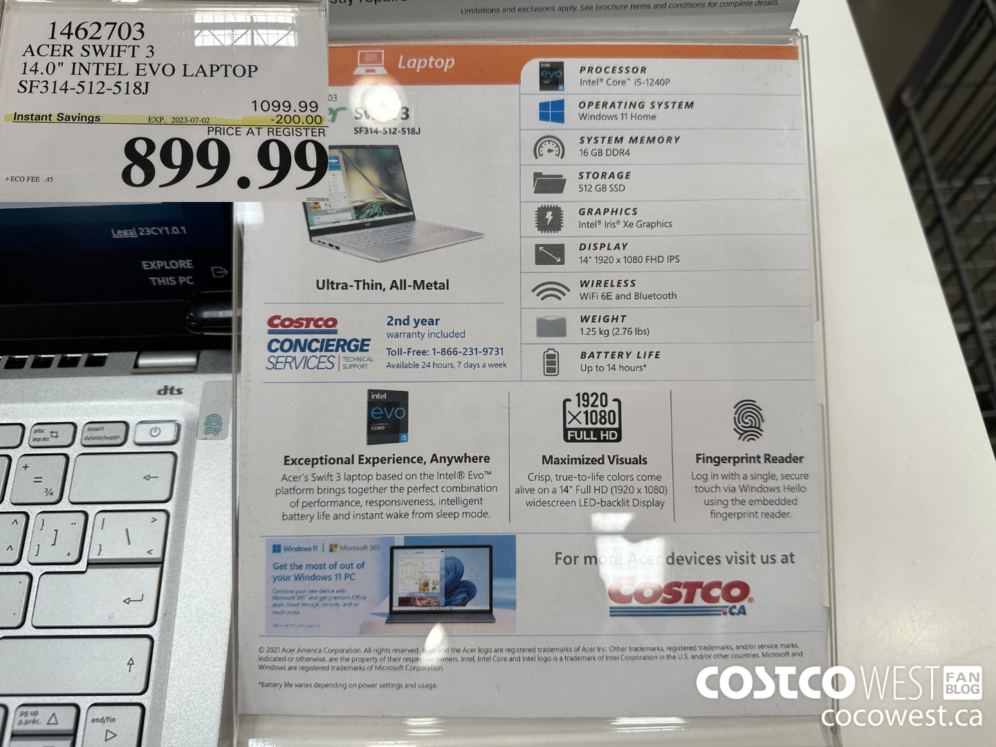 1462703 ACER SWIFT 3 14.0