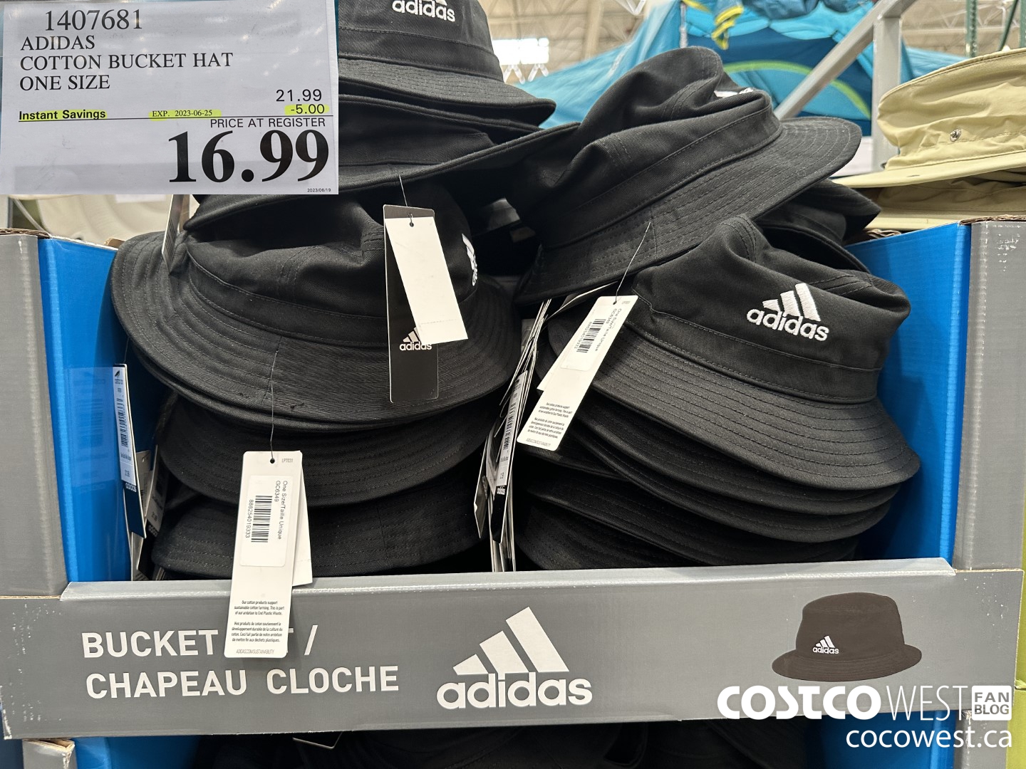 1407681 ADIDAS COTTON BUCKET HAT ONE SIZE ($5.00 INSTANT SAVINGS EXPIRES ON 2023-06-25) $16.99