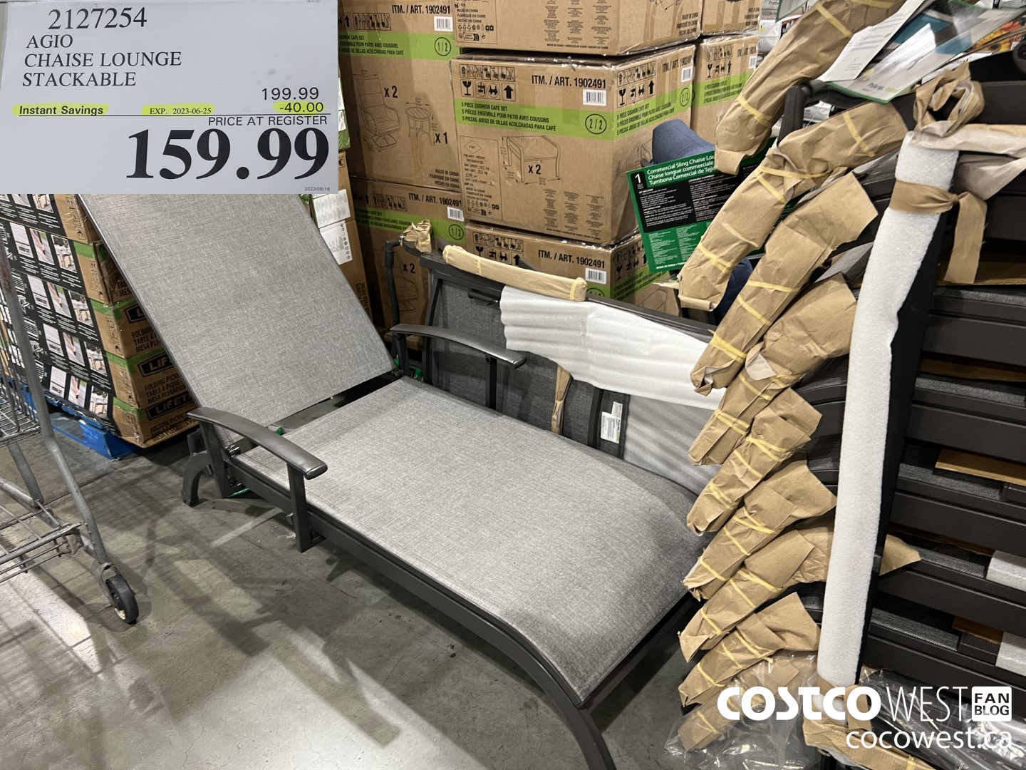 2127254 AGIO CHAISE LOUNGE STACKABLE ($40.00 INSTANT SAVINGS EXPIRES ON 2023-06-25) $159.99