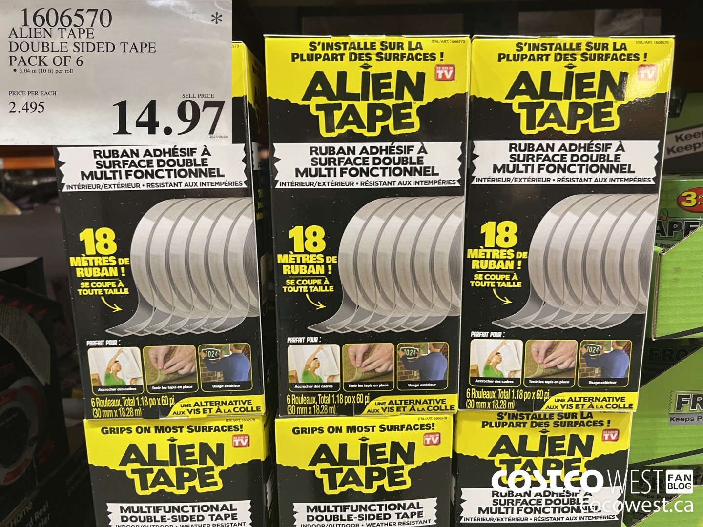 1606570 ALIEN TAPE DOUBLE SIDED TAPE PACK OF 6 $14.97