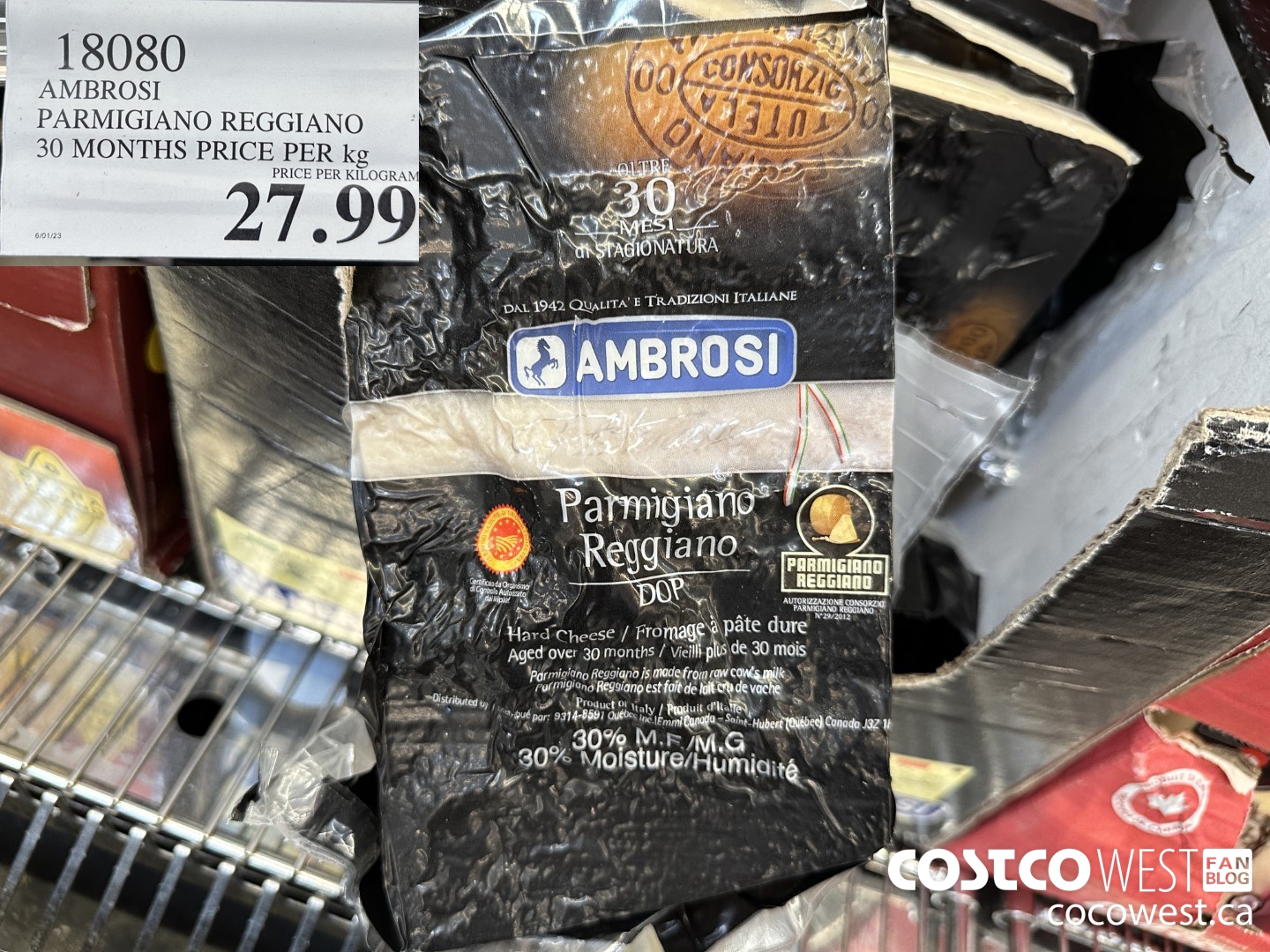 18080 AMBROSI PARMIGIANO REGGIANO 30 MONTHS PRICE PER KG $27.99