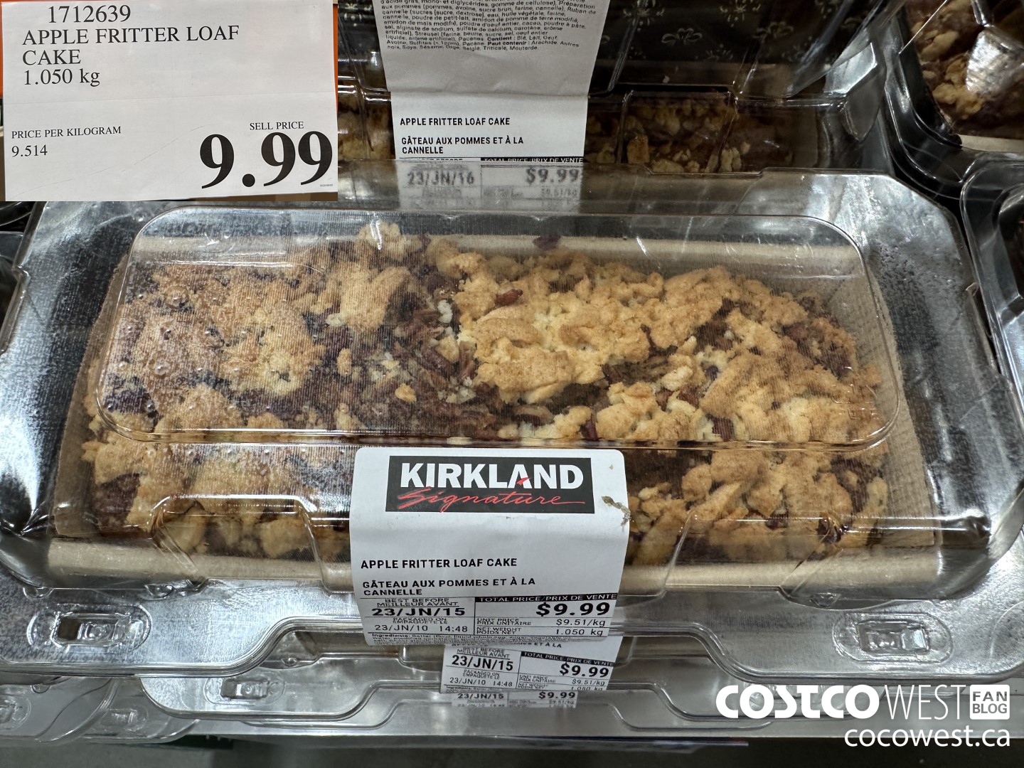 1712639 APPLE FRITTER LOAF CAKE 1.050KG $9.99