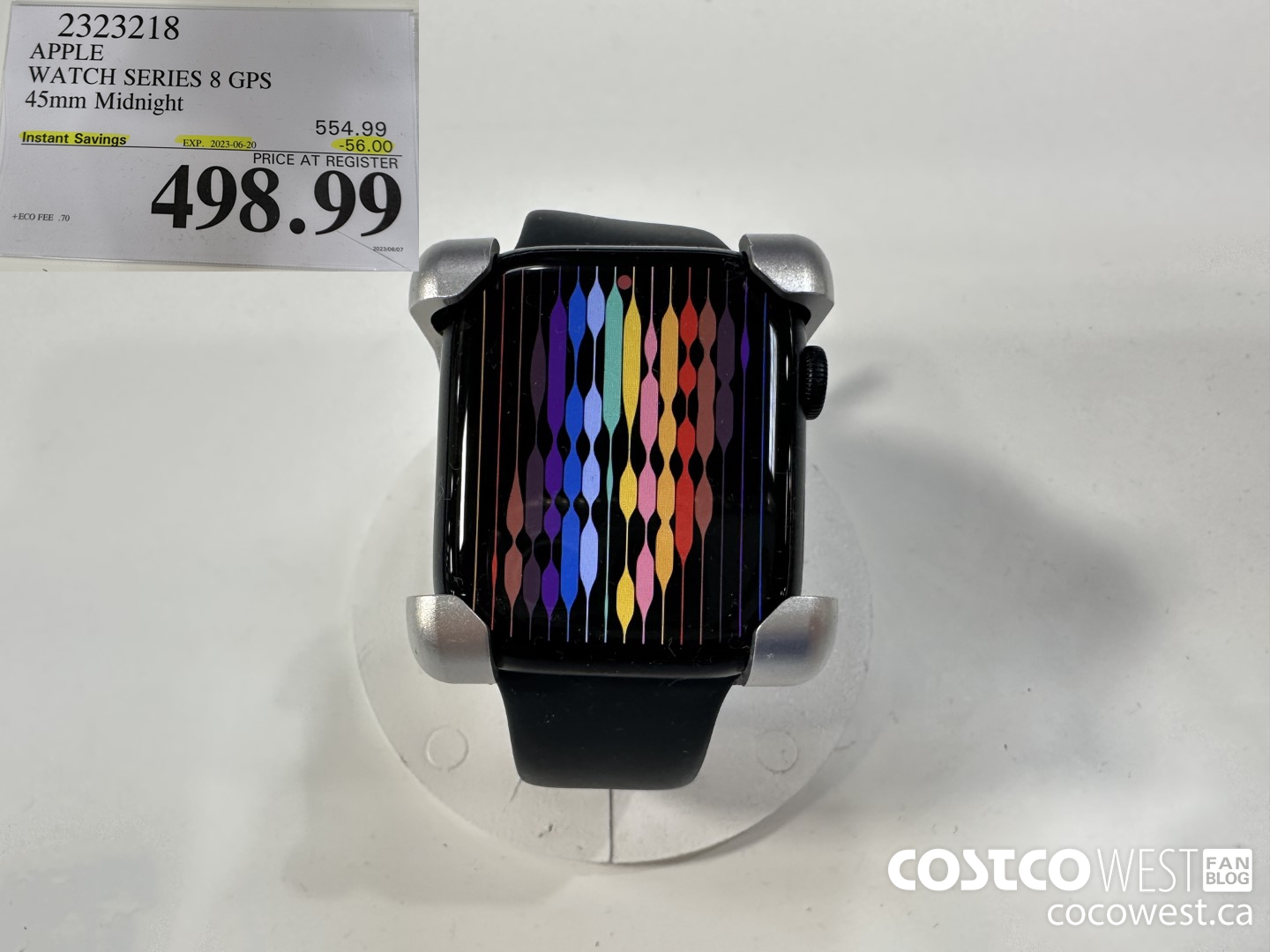 2323218 APPLE WATCH 8 45MM GPS MIDNIGHT MNP13VC/A ($56.00 INSTANT SAVINGS EXPIRES ON 2023-06-20) $498.99