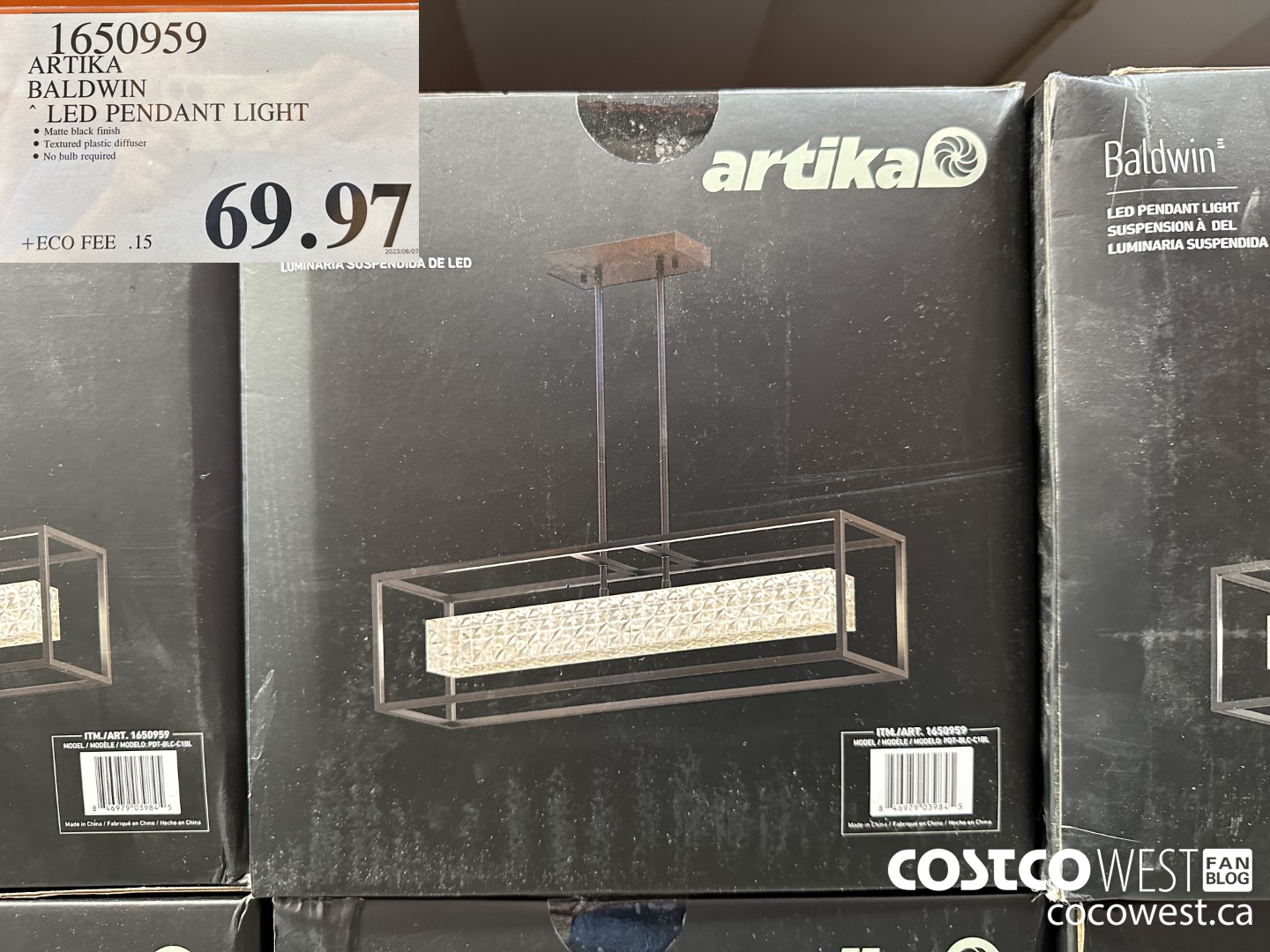 1650959 ARTIKA BALDWIN LED PENDANT LIGHT $69.97