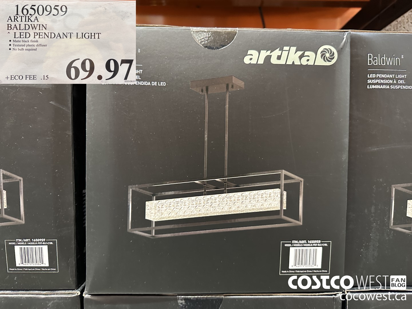 1650959 ARTIKA BALDWIN LED PENDANT LIGHT $69.97