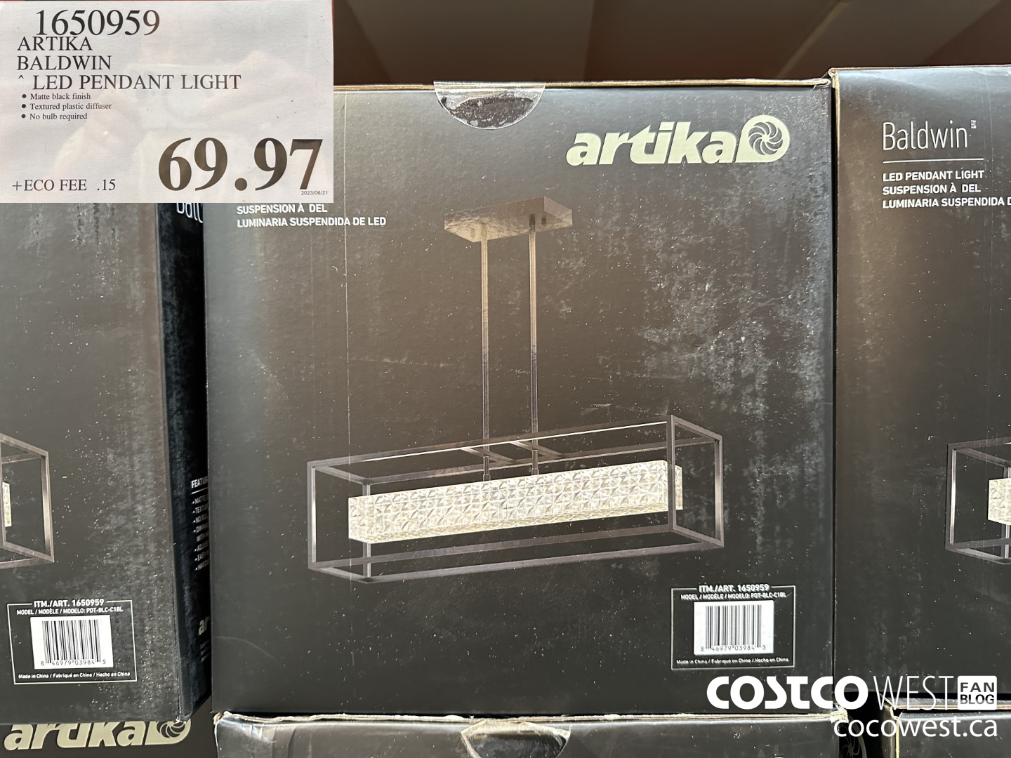 1650959 ARTIKA BALDWIN LED PENDANT LIGHT $69.97