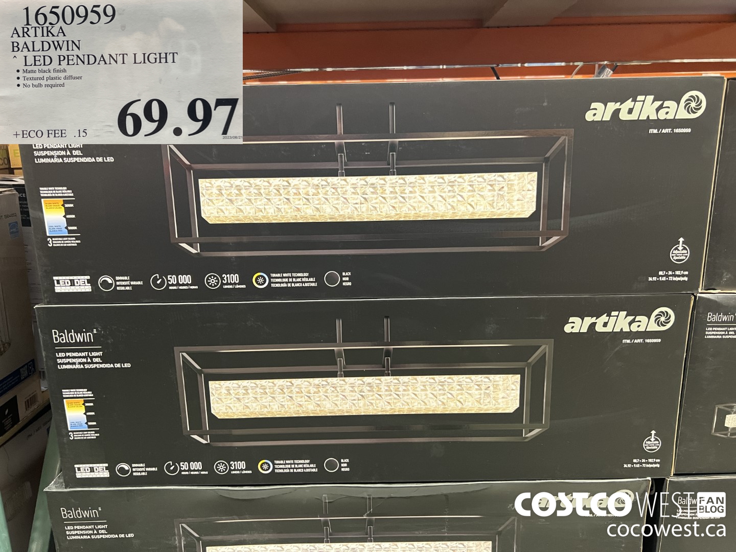 1650959 ARTIKA BALDWIN LED PENDANT LIGHT $69.97