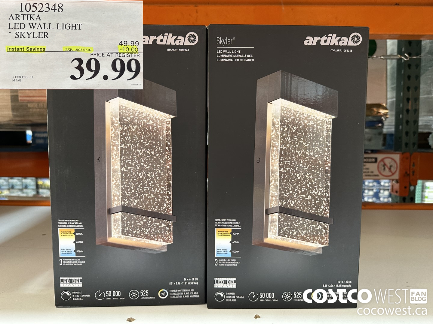 1052348 ARTIKA LED WALL LIGHT SKYLER ($10.00 INSTANT SAVINGS EXPIRES ON 2023-07-02) $39.99