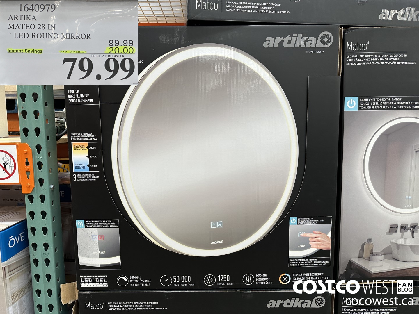 1640979 ARTIKA MATEO 28 IN LED ROUND MIRROR ($20.00 INSTANT SAVINGS EXPIRES ON 2023-07-23) $79.99
