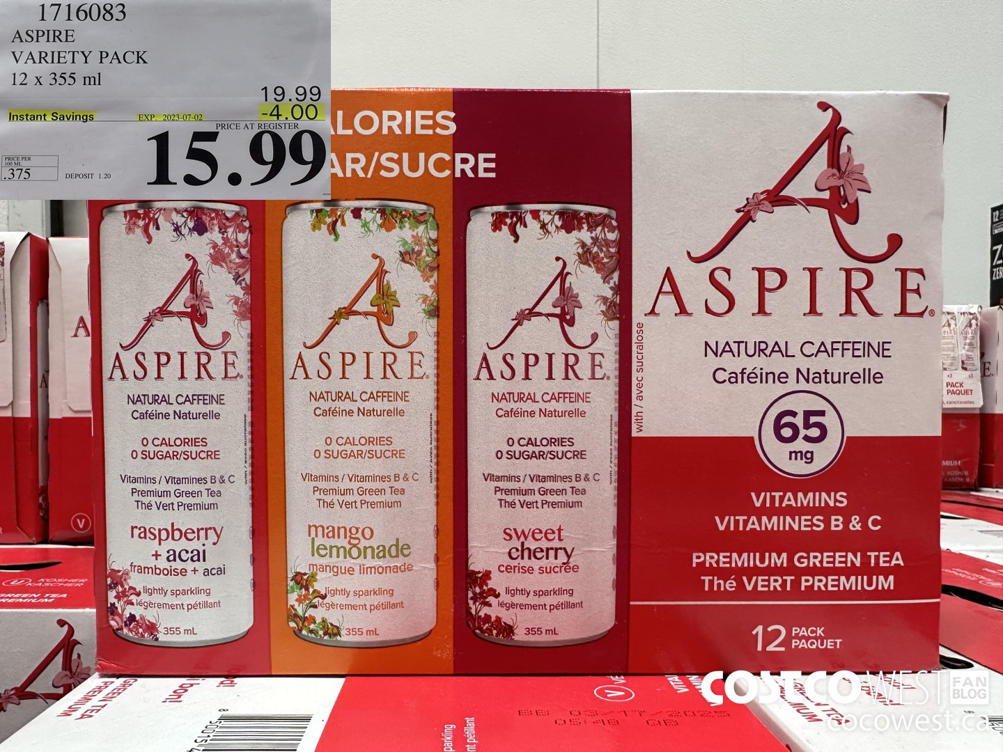 1716083 ASPIRE VARIETY PACK 12 X 355 ML ($4.00 INSTANT SAVINGS EXPIRES ON 2023-07-02) $15.99