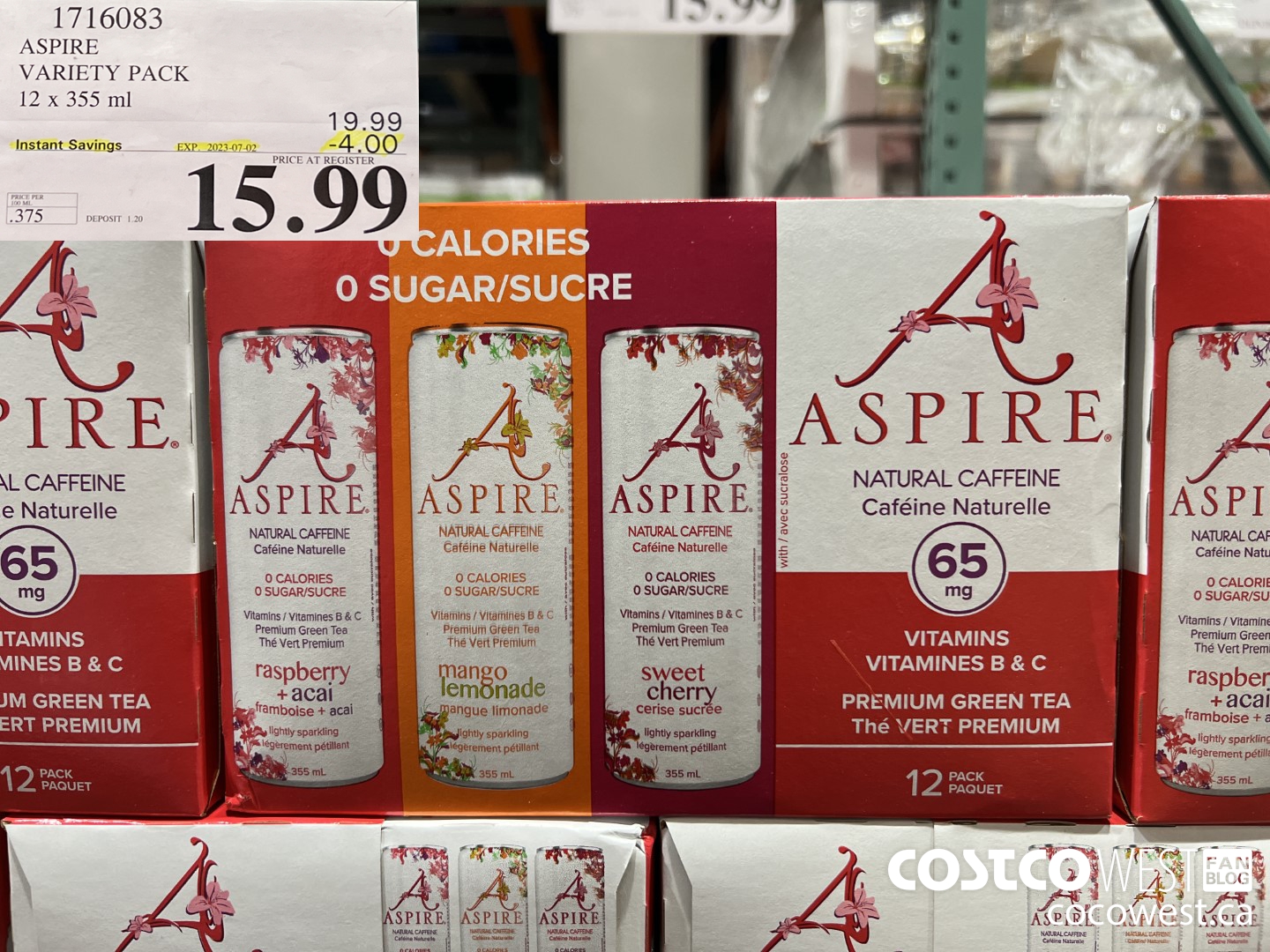 1716083 ASPIRE VARIETY PACK 12 X 355 ML ($4.00 INSTANT SAVINGS EXPIRES ON 2023-07-02) $15.99