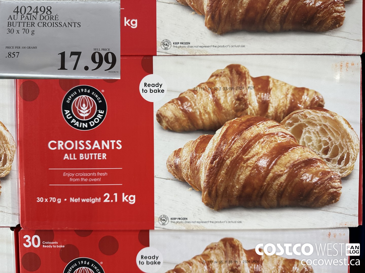 402498 AU PAIN DORE BUTTER CROISSANTS 30 X 70 G $17.99