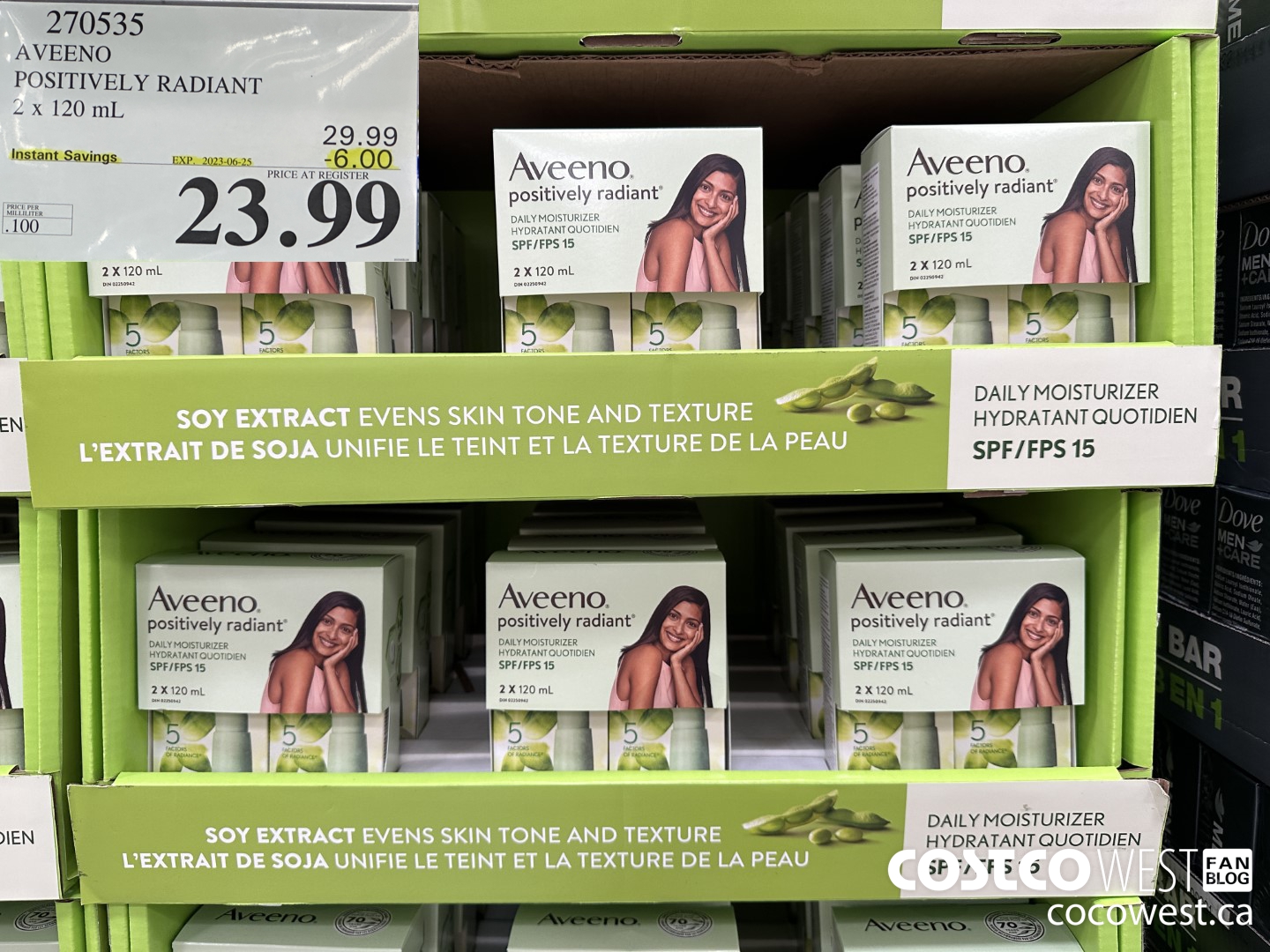 270535 AVEENO POSITIVELY RADIANT 2 X 120 ML ($6.00 INSTANT SAVINGS EXPIRES ON 2023-06-25) $23.99