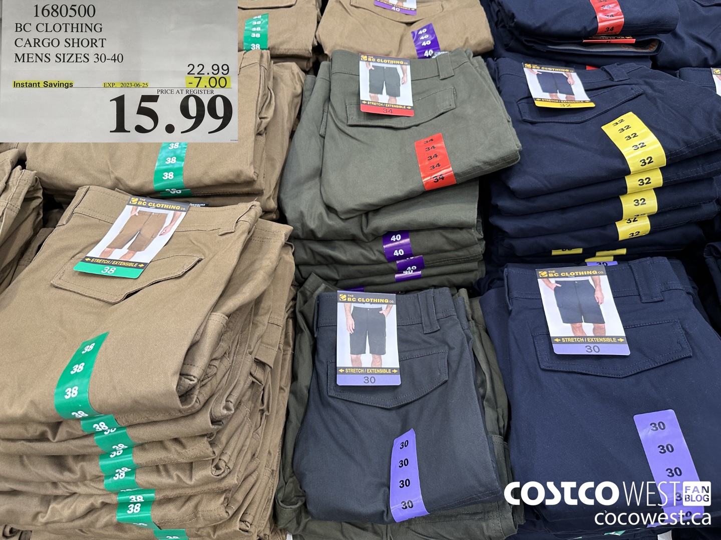 1680500 BC CLOTHING CARGO SHORT MENS SIZES 30-40 ($7.00 INSTANT SAVINGS EXPIRES ON 2023-06-25) $15.99