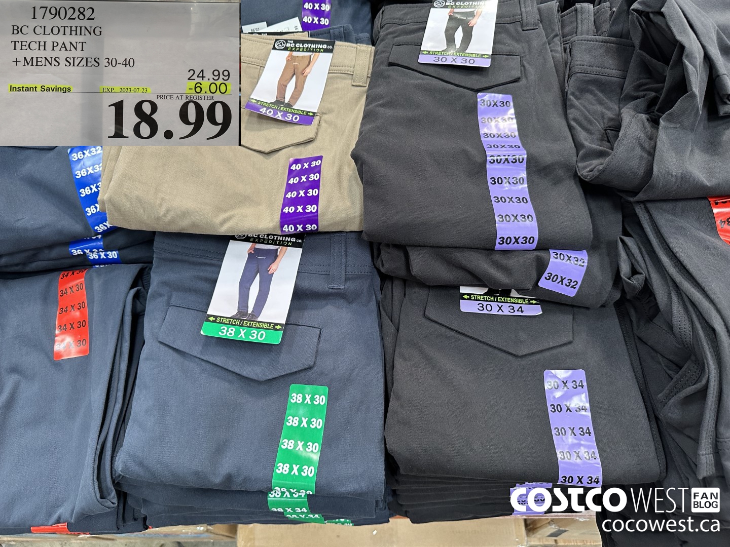 1790282 BC CLOTING TECH PANT MENS SIZES 30-40 ($6.00 INSTANT SAVINGS EXPIRES ON 2023-07-23) $18.99