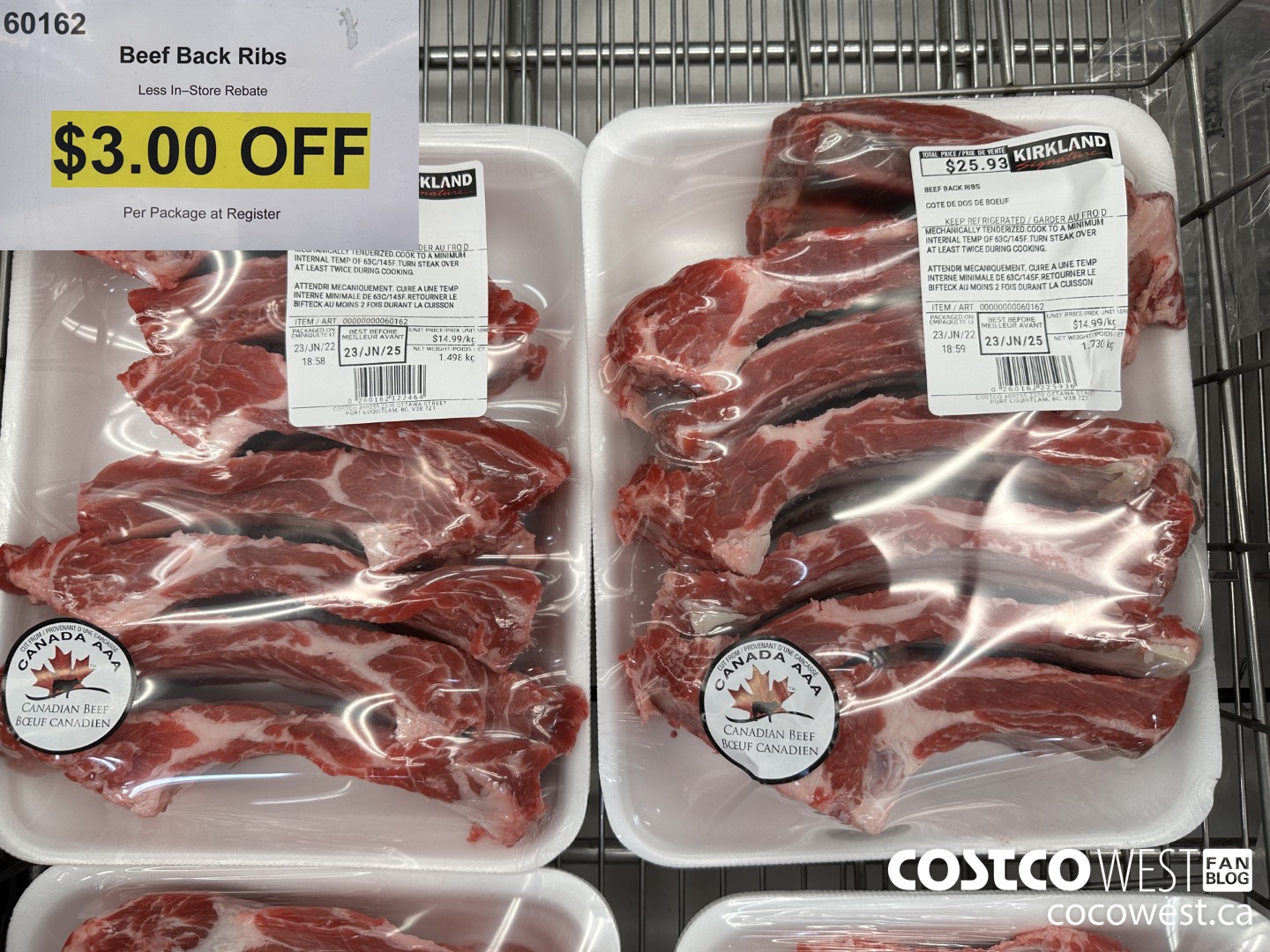 60162 BEEF BACK RIBS ($3.00 INSTANT SAVINGS)