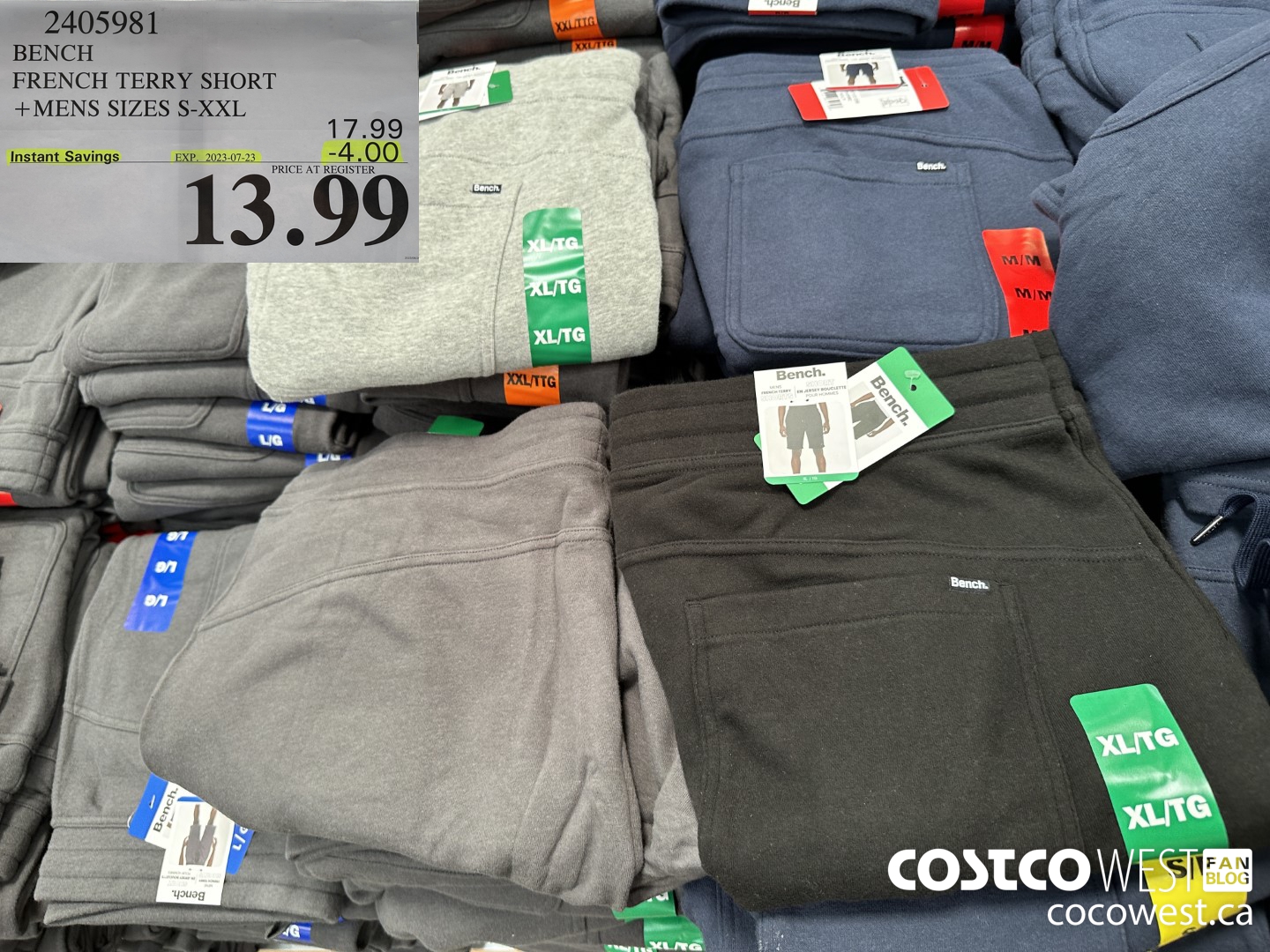 2405981 BENCH FRENCH TERRY SHORT MENS SIZES S-XXL ($4.00 INSTANT SAVINGS EXPIRES ON 2023-07-23) $13.99