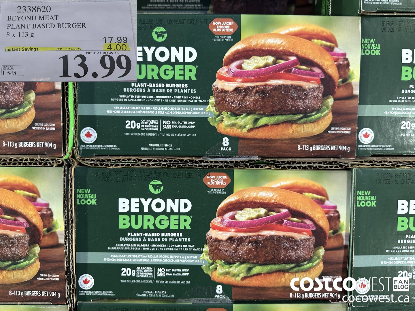 2338620 BEYOND MEAT PLANT BASED BURGER 8 x 113 g ($4.00 INSTANT SAVINGS EXPIRES ON 2023-06-25) $13.99