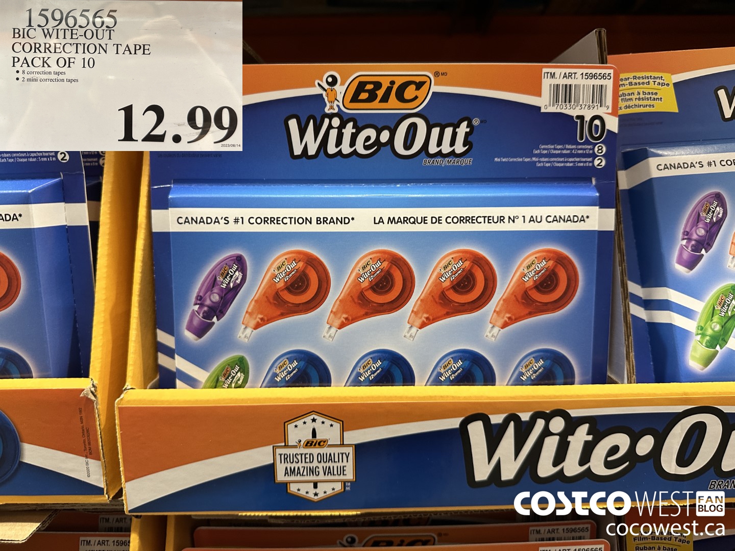 1596565 BIC WITE-OUT CORRECTION TAPE PACK OF 10 $12.99