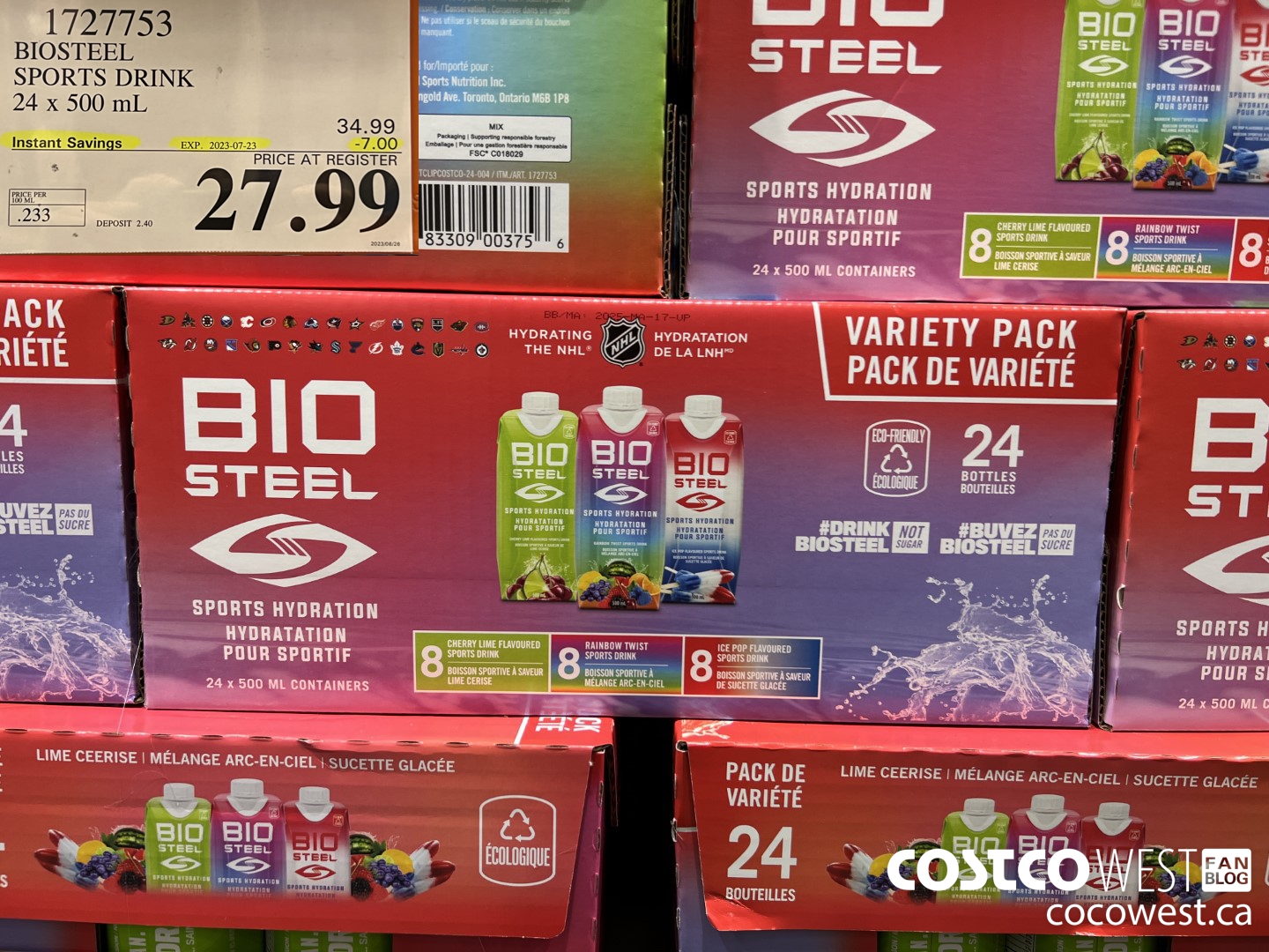 1727753 BIOSTEEL SPORTS DRINK 24 X 500 ML ($7.00 INSTANT SAVINGS EXPIRES ON 2023-07-23) $27.99