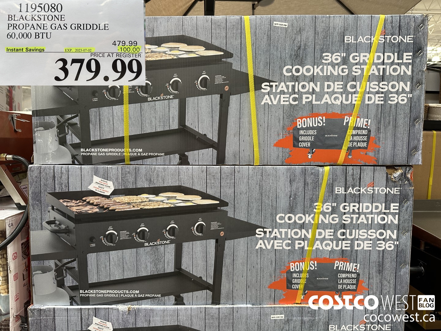1195080 BLACKSTONE PROPANE GAS GRIDDLE 60,000 BTU ($100.00 INSTANT SAVINGS EXPIRES ON 2023-07-02) $379.99