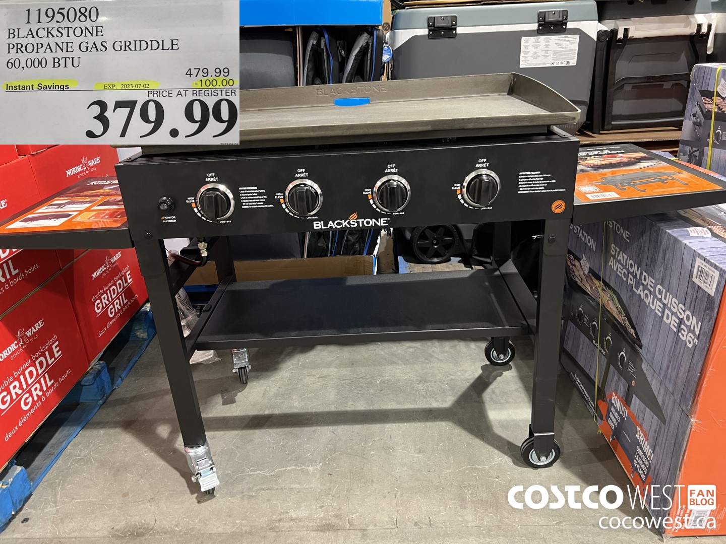 1195080 BLACKSTONE PROPANE GAS GRIDDLE 60,000 BTU ($100.00 INSTANT SAVINGS EXPIRES ON 2023-07-02) $379.99