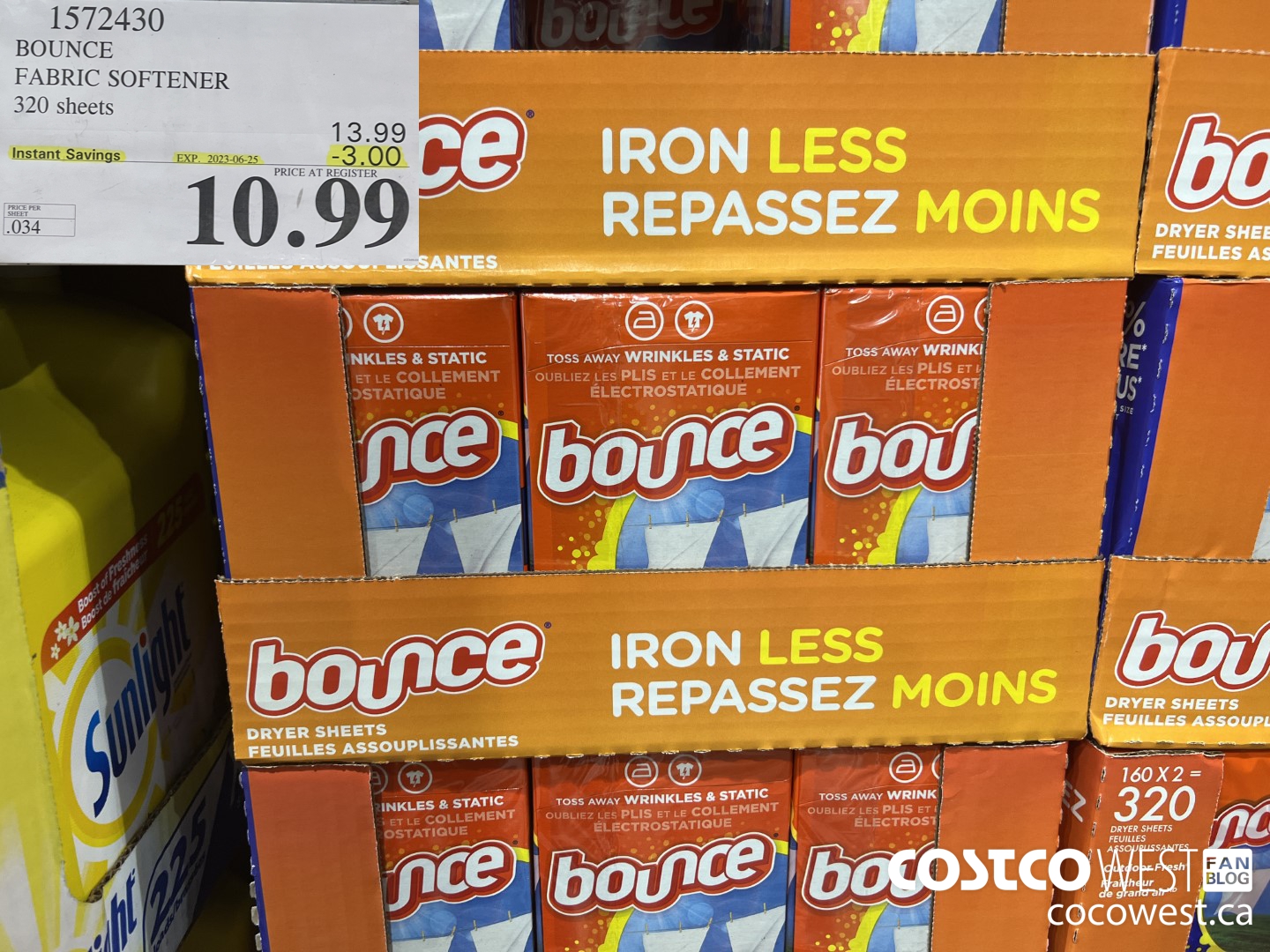 1572430 BOUNCE FABRIC SOFTENER 320 sheets ($3.00 INSTANT SAVINGS EXPIRES ON 2023-06-25) $10.99